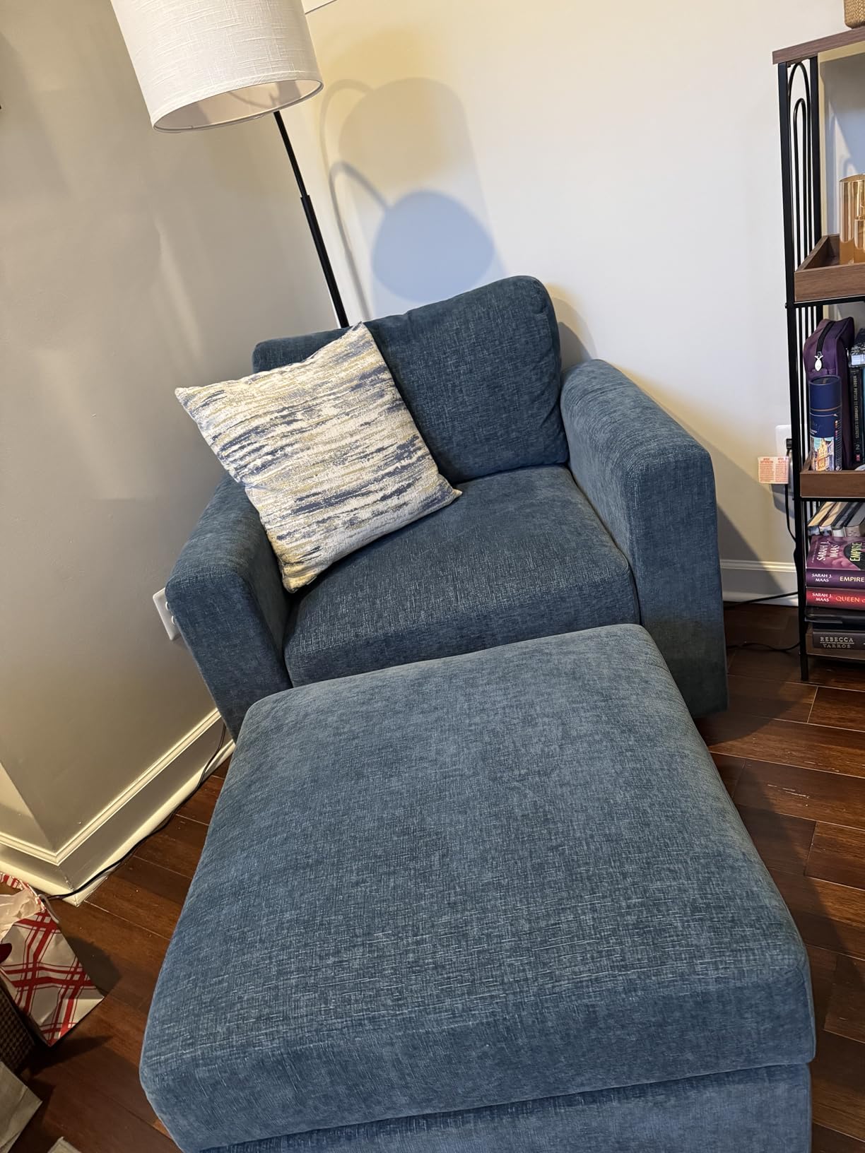 Faux Leather Accent Chair with Storage, Deep Seat, Wide Armrest, Brown | Mid Century Comfy Upholstered Reading Chair with Engineering Design and Soft Cushion for Living Room, Bedroom,Office,Study customer photo 2