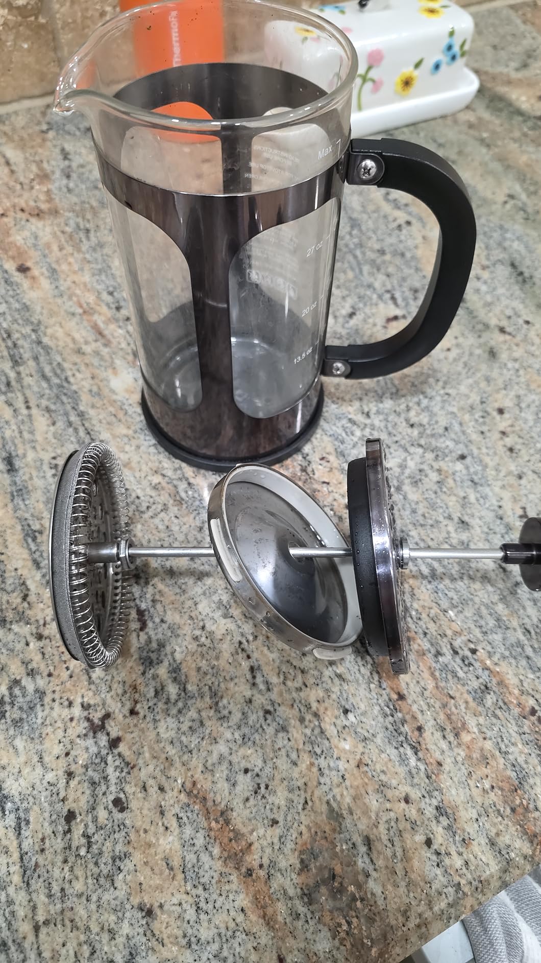 Veken French Press Coffee Maker, 34oz 1L No Plastic Touching Cafe, Thickened Glass Stainless Steel Cold Brew Pot for Kitchen, Travel, Camping, Tea, Gifts, Bar Accessories, Dark Pewter customer photo 1