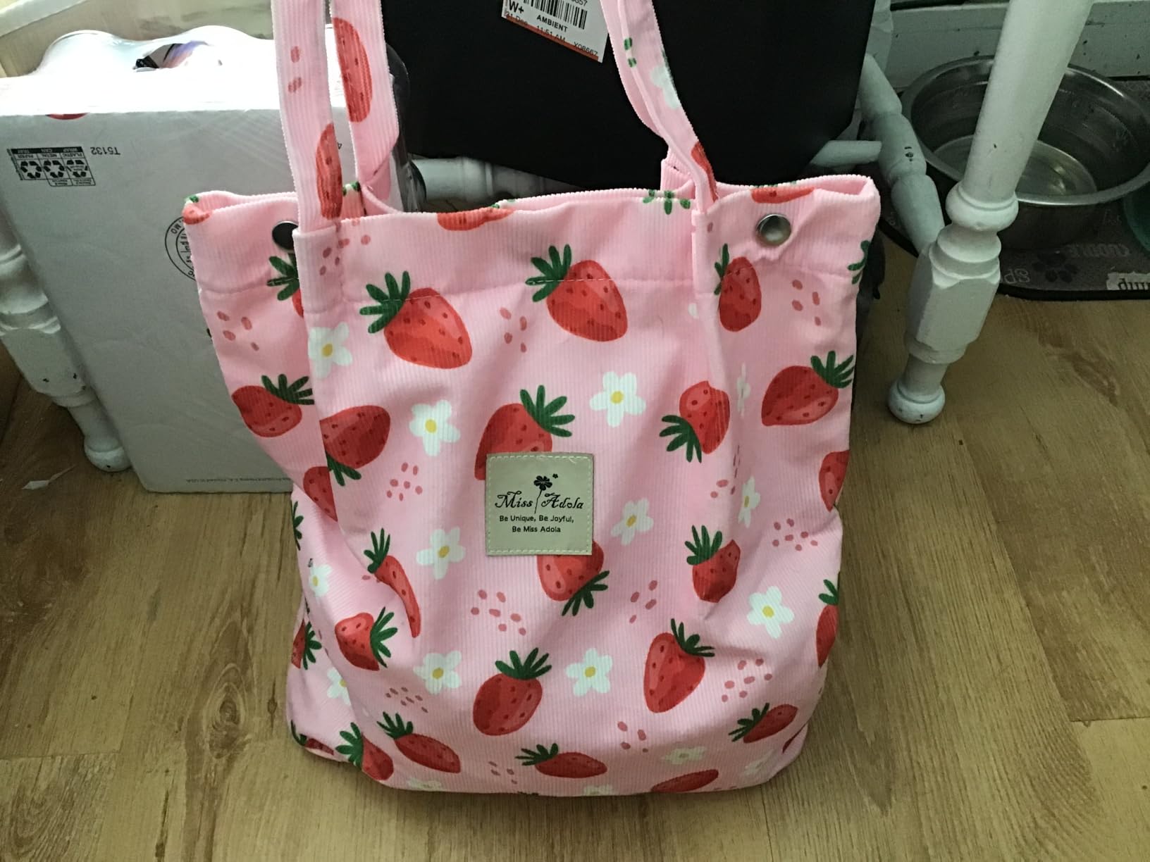 Miss Adola Corduroy Tote Bag for Women - Reusable Totes with Pocket & Buckle Cute Aesthetic Shoulder Bag for Work Travel customer photo 1