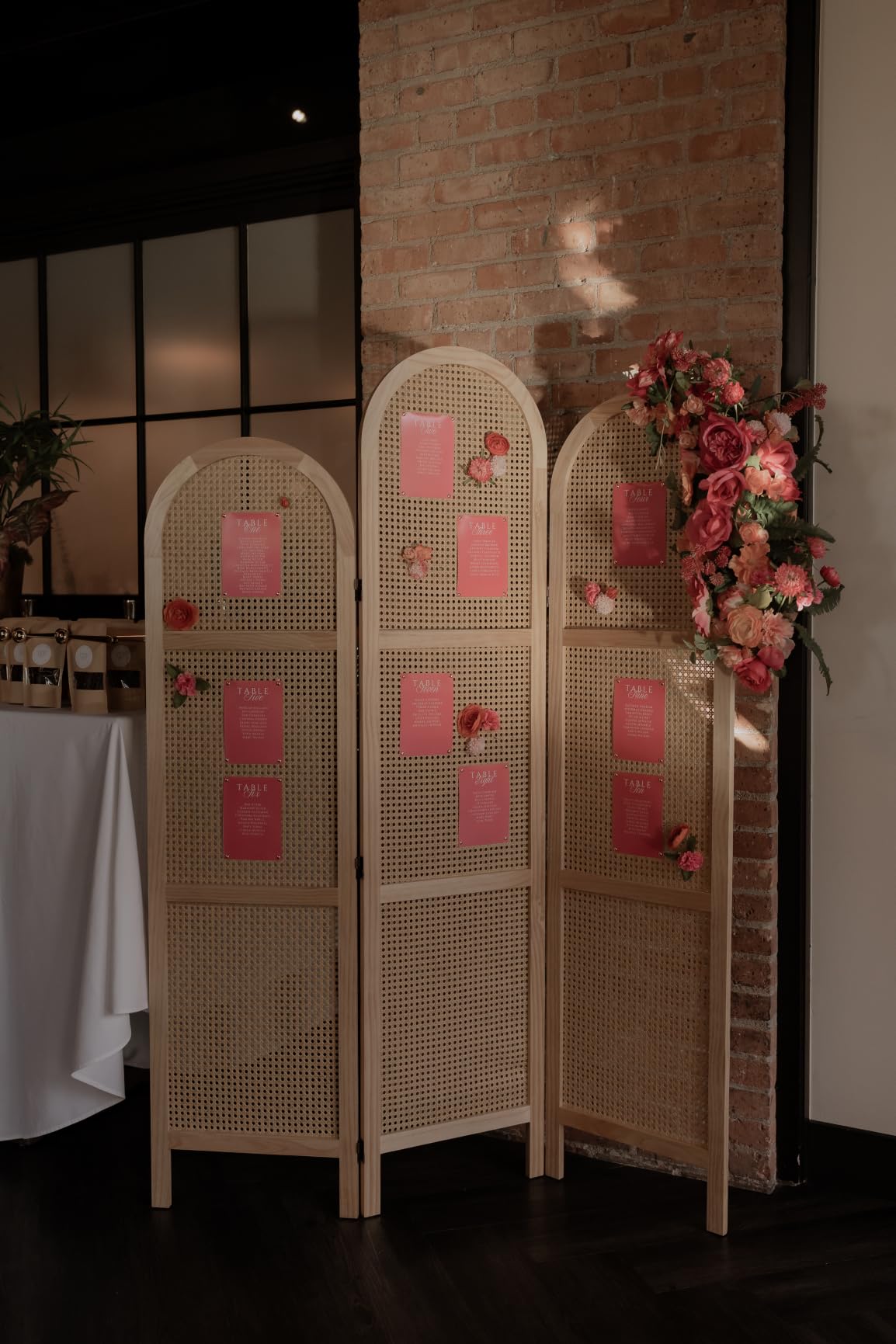 Rattan Room Divider with Bookshelf, Privacy Screen for Home Office & Bedroom, Portable Partition, Wooden Frame customer photo 2