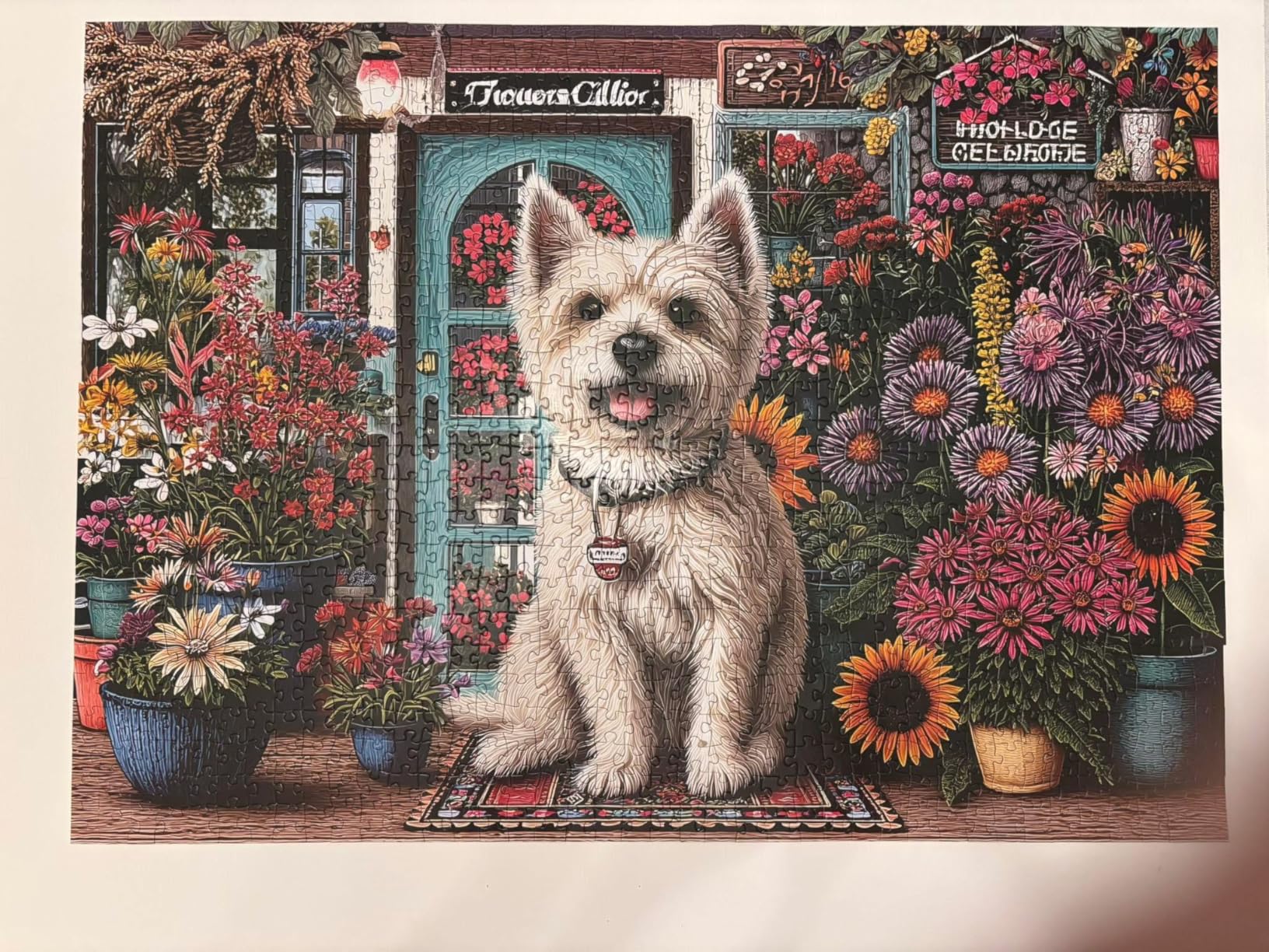 Vintage Floral Library 1000 Piece Jigsaw Puzzle for Adults Colorful Flowers in Ornate Vases Antique Books Challenging Puzzle Game customer photo 1