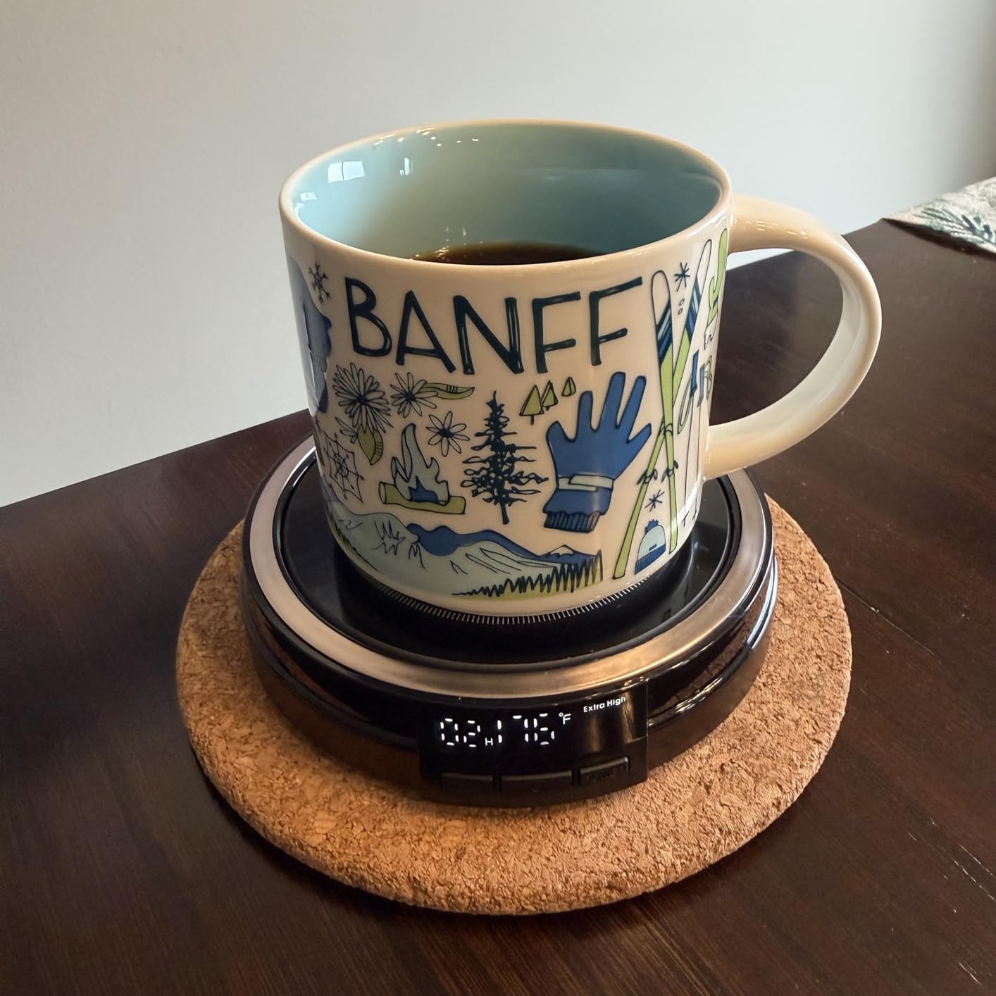 Coffee Mug Warmer for Desk, 50W Fast Heating Cup Warmer with Smart Display, 4 Temps & 12H Timer, Auto Shut Off for Tea, Milk, Hot Drinks - Dark Wood Effect customer photo 2