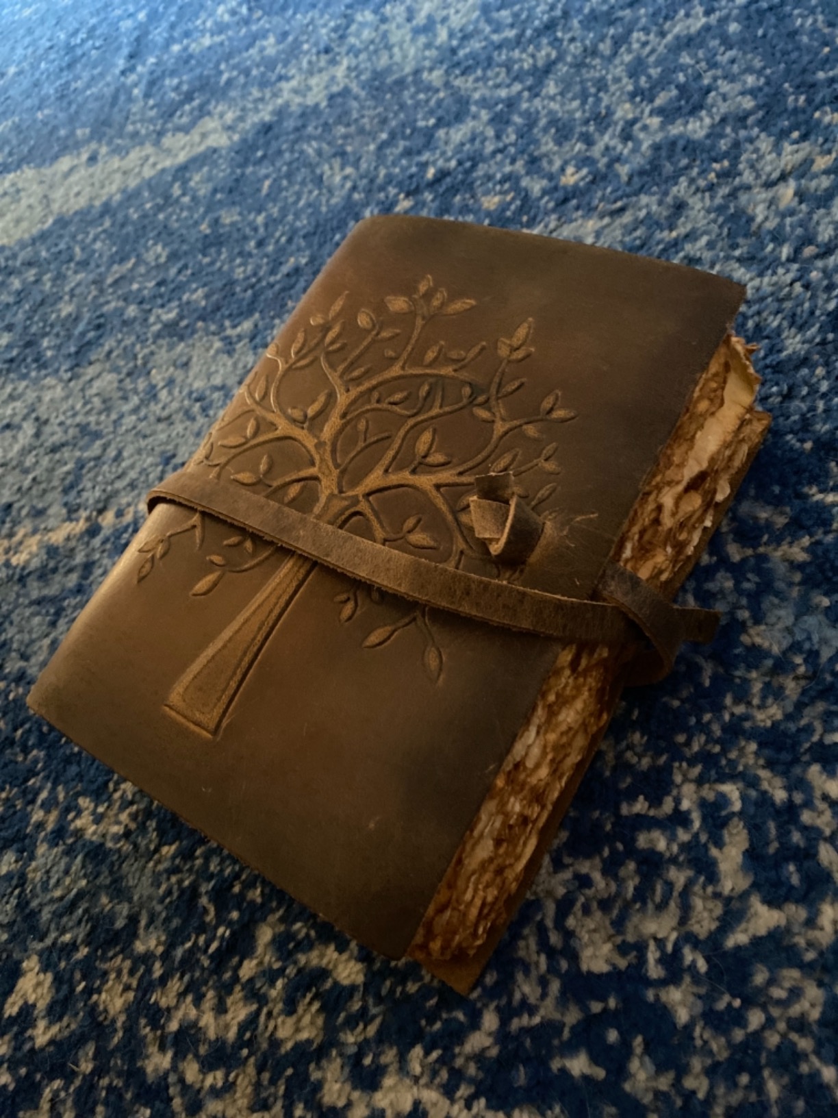 LEATHER VILLAGE Tree of Life Embossed Leather Bound Vintage Journal-8''X6'' | Rustic Brown-Book of Shadow-200 Pages Antique Deckle Edge Handmade Watercolor Paper for Writing, Drawing & Sketching customer photo 1