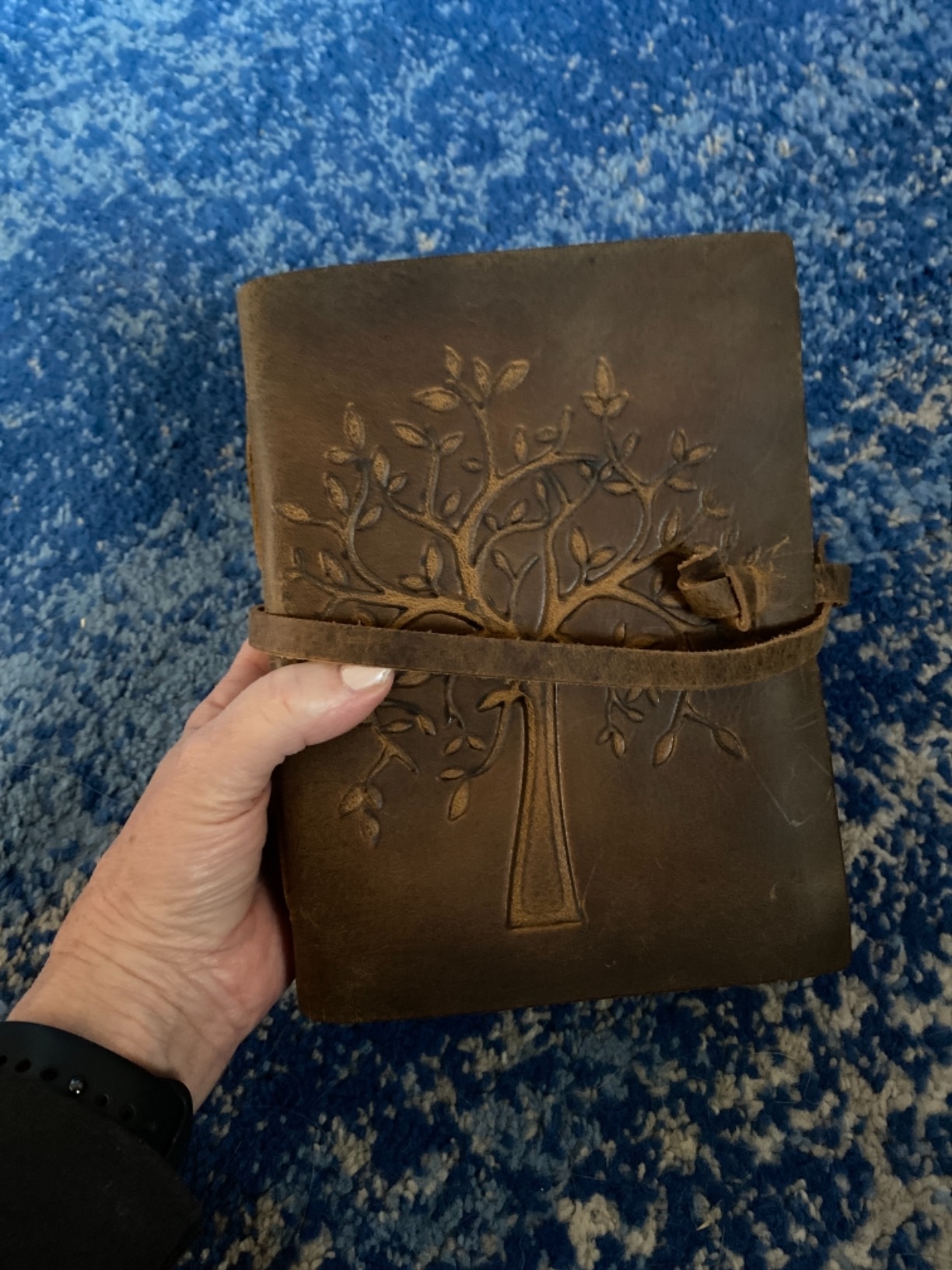 LEATHER VILLAGE Tree of Life Embossed Leather Bound Vintage Journal-8''X6'' | Rustic Brown-Book of Shadow-200 Pages Antique Deckle Edge Handmade Watercolor Paper for Writing, Drawing & Sketching customer photo 2
