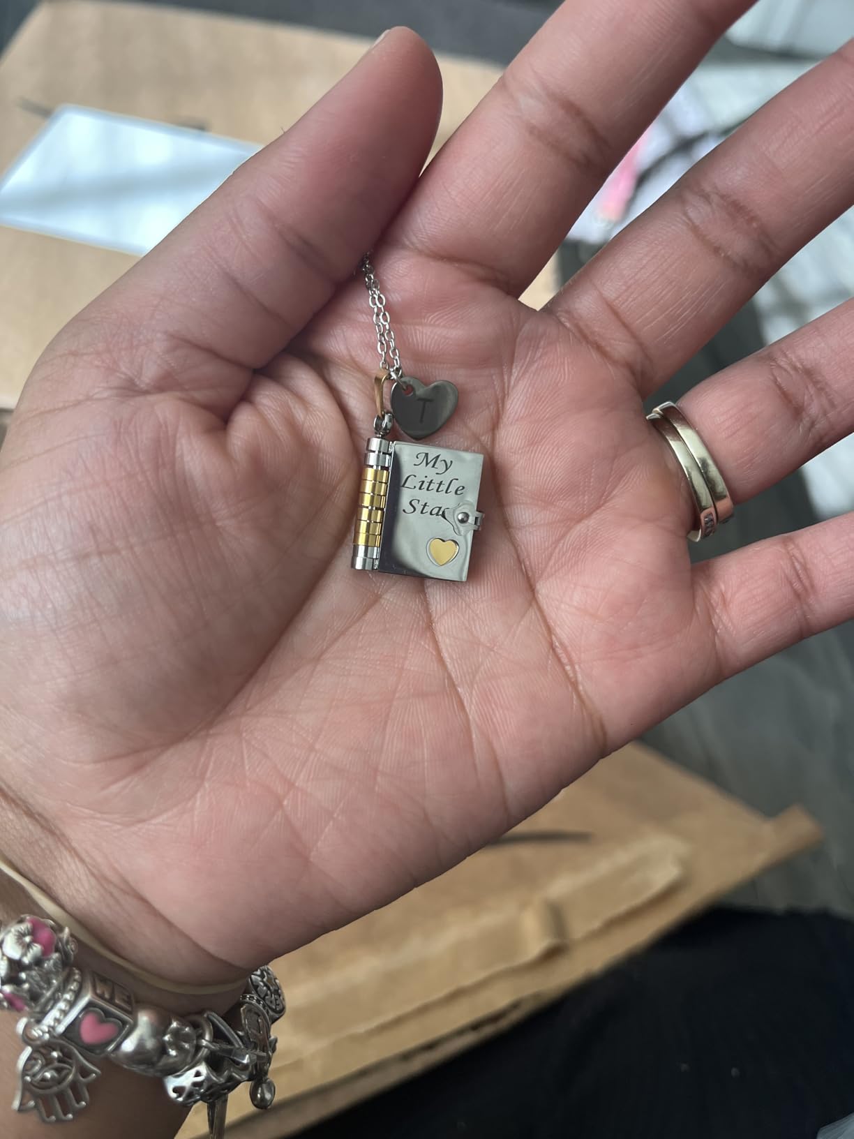 Gifts for Daughter from Mom/Dad My Little Star Book Necklace for Daughter Girls Initial Non Tarnish Charm Book Message Pendant Necklace for Kids Teens Birthday Stuffers Gifts customer photo 1