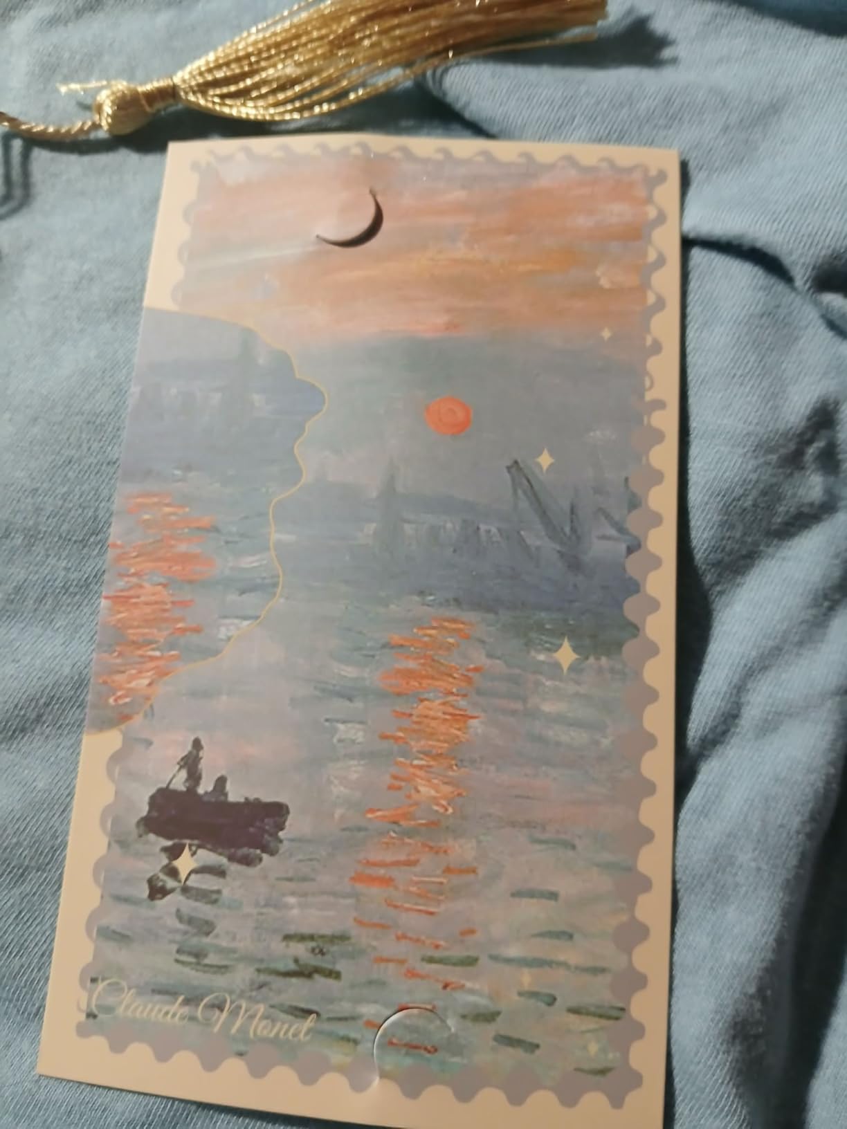 Kinsound Metal Bookmarks with Tassel, Golden Van Gogh Monet Oil Painting Theme Cute Hollow Book Markers for Reading Women, Teachers, Students, Reading Accessories Gifts for Book Lovers (Style B(4PCS)) customer photo 2