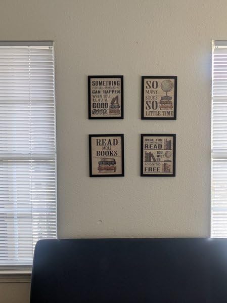 6 Piece Vintage Reading Quote Wall Art Prints, Retro Book Lover Canvas Posters with Inspirational Library Quotes, Rustic Literary Artwork for Classroom Study Office Living Room Home Decor 8x10 inch Unframed customer photo 2