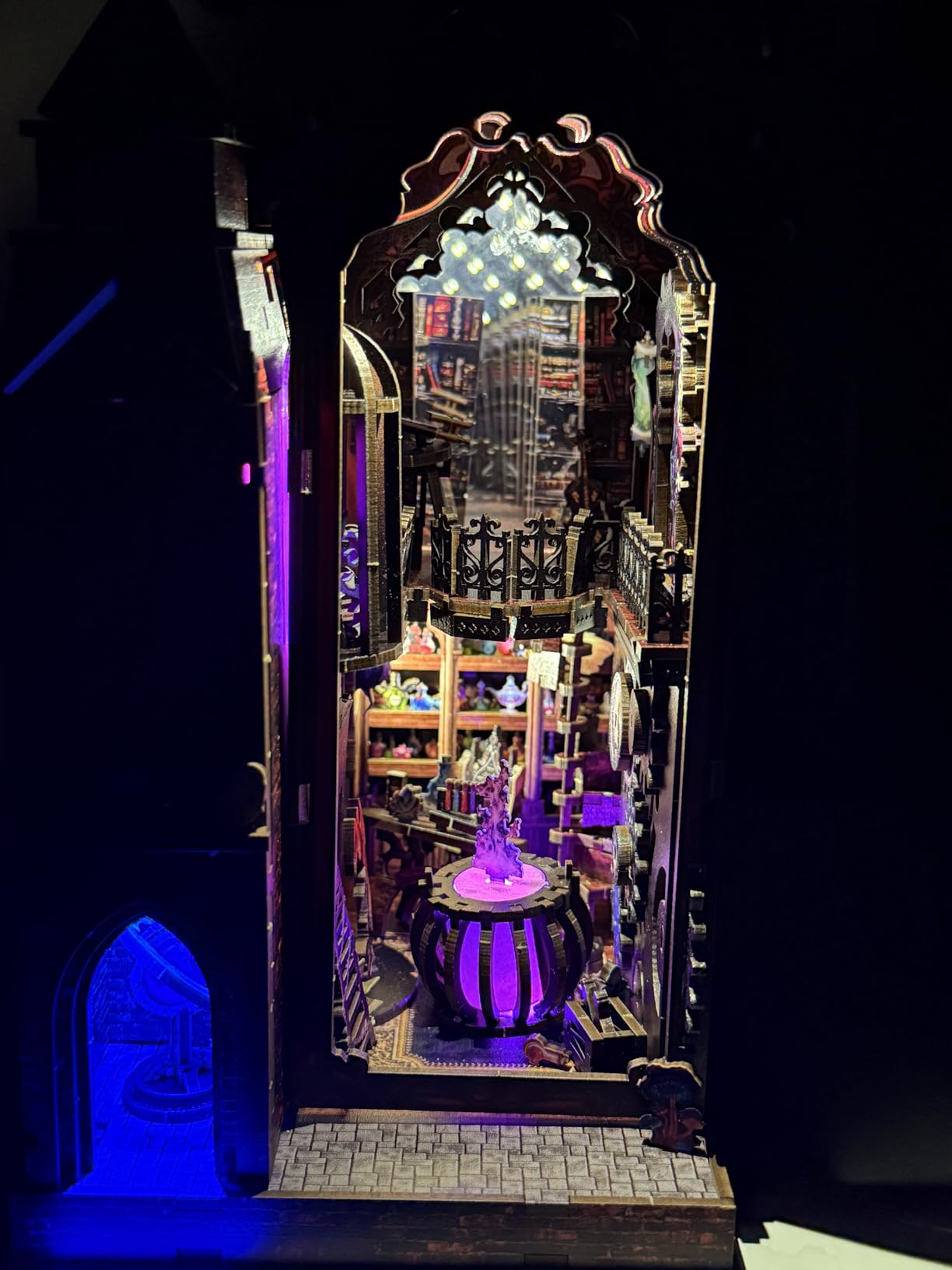 Book Nook Kit for Bookshelf - Arcane Spire Magical Castle 3D Wooden Puzzle, DIY Miniature Dollhouse with LED Lights, Fantasy Book Shelf Insert Decor, Creative Gift for Adults & Teens customer photo 1