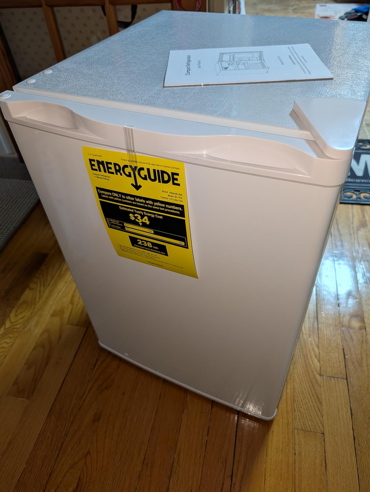 Antarctic Star 2.56 Cu.Ft. Mini Fridge with Freezer, Small Refrigerators with Adjustable Thermostat, Low Noise, Energy Saving, Compact Refrigerators for College Dorm, Office, Bedroom, Stainless Steel customer photo 2