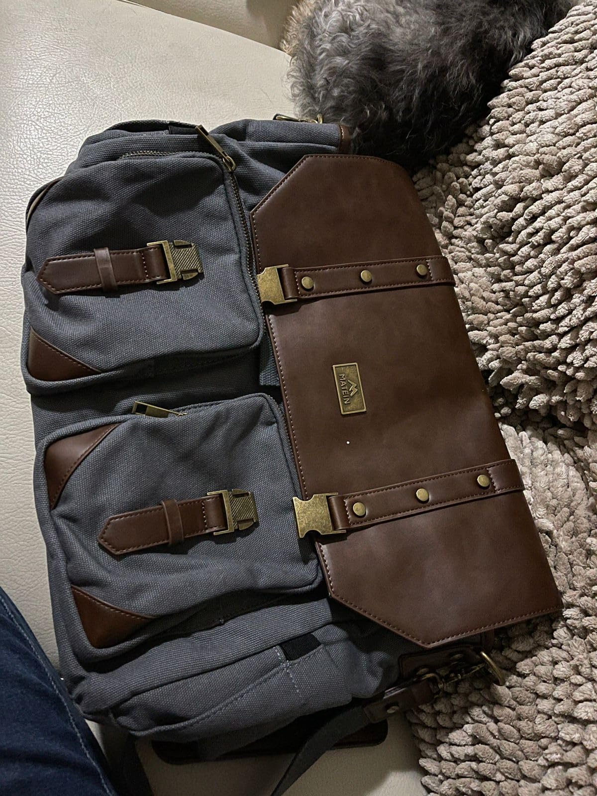 MATEIN Canvas Messenger Bag for Women, 15.6 Inch Briefcase with USB Port | Vintage Laptop Bag, RFID Blocking, Easy Access Pocket, Water Resistant, Work Bag customer photo 2