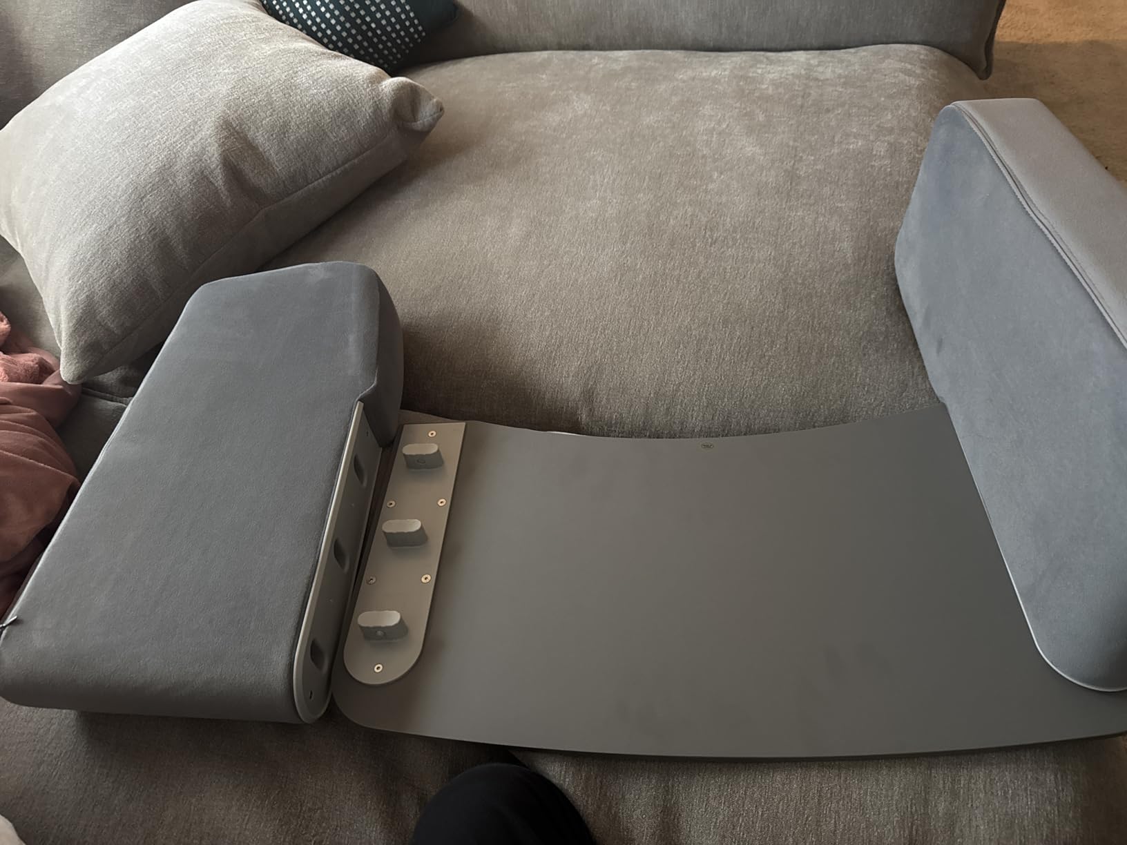 OPTIXCELL Wooden Lap Desk Pillow for Laptop with Arm Rests for Bed & Couch | Ergonomic Large 23.7