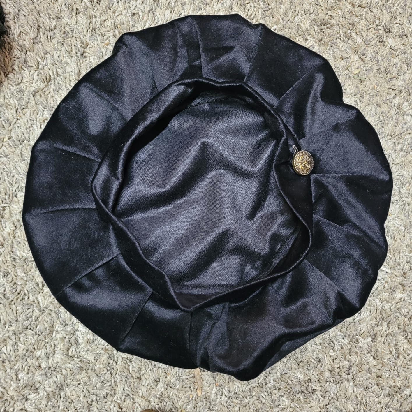 Renaissance Hat Men Tudor Hat Medieval Beret with Feather Ren Faire Muffin Cap Minstrel Costume Accessory customer photo 1