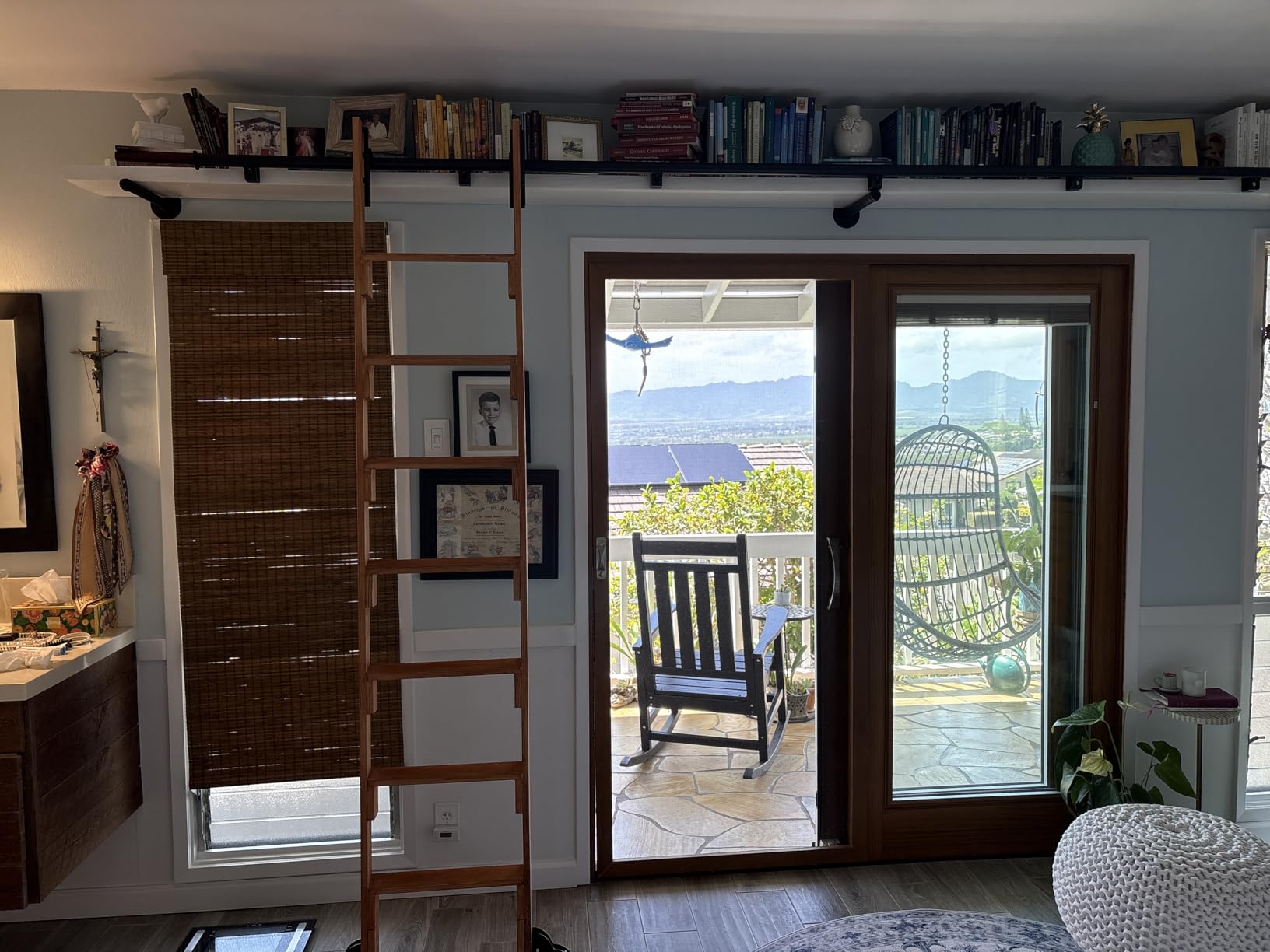 12FT Rolling Library Ladder Hardware Kit | 350lb Capacity, Telescopic Hook & Bottom Wheel with Brake, Aluminum Sliding Track, For Bookcase Attic Loft, No Ladder customer photo 1