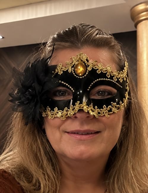 SIQUK 8 Pieces Couple Masquerade Masks Set Venetian Party Mask Costume Mask customer photo 1