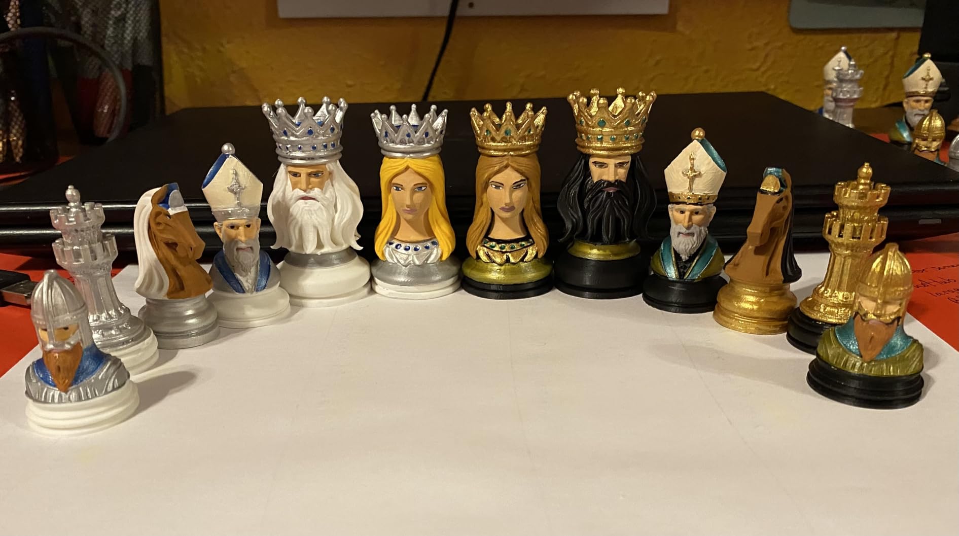 Medieval Chess Piece Collectible Figurine Set - Detailed Black and White Desk Decor for Game Enthusiasts and History Buffs - 3D Printed in Canada customer photo 1