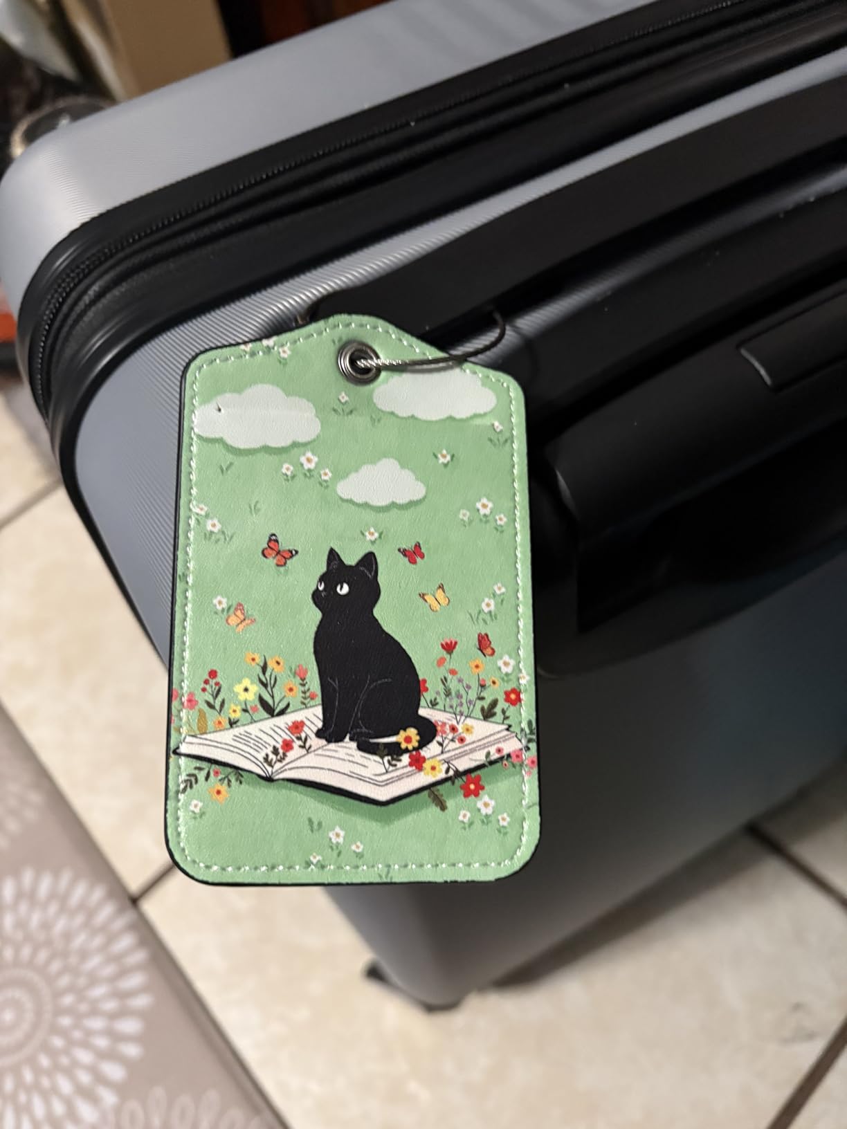 2 Pcs Funny Book Luggage Tags for Suitcase, Leather Luggage Tags, Privacy Cover ID Label with Stainless Steel Loop & Address Card, Book Travel Bag Tag Luggage Accessories for Suitcases customer photo 2