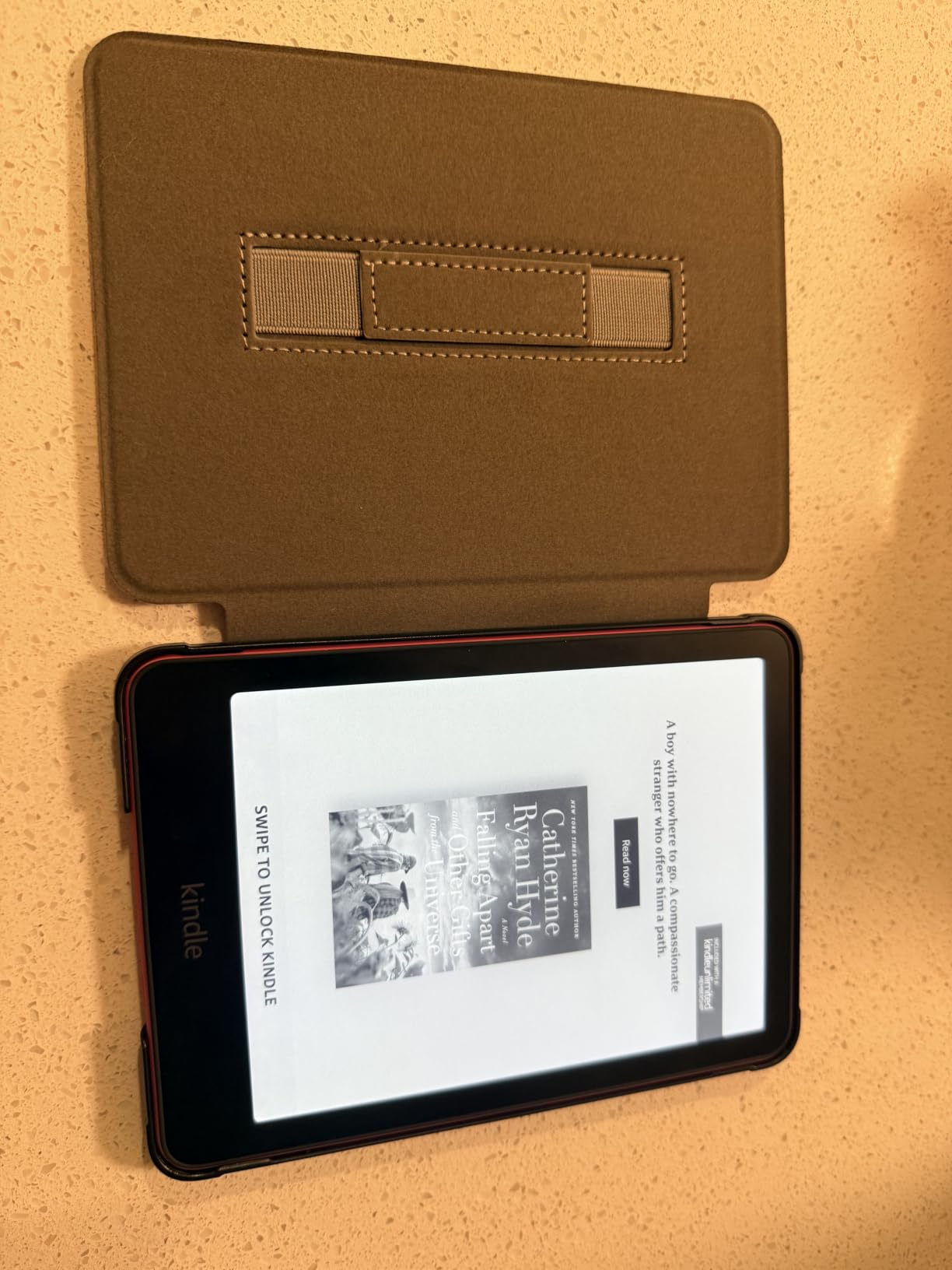 SCSVPN Magnetic Case for 7'' Kindle Paperwhite 12th Gen 2024 & Colorsoft | Strong Dual Magnetic Hard Back Cover, Lightweight, Crocodile Brown Premium PU Leather Case with Hand Strap Auto Sleep/Wake customer photo 1