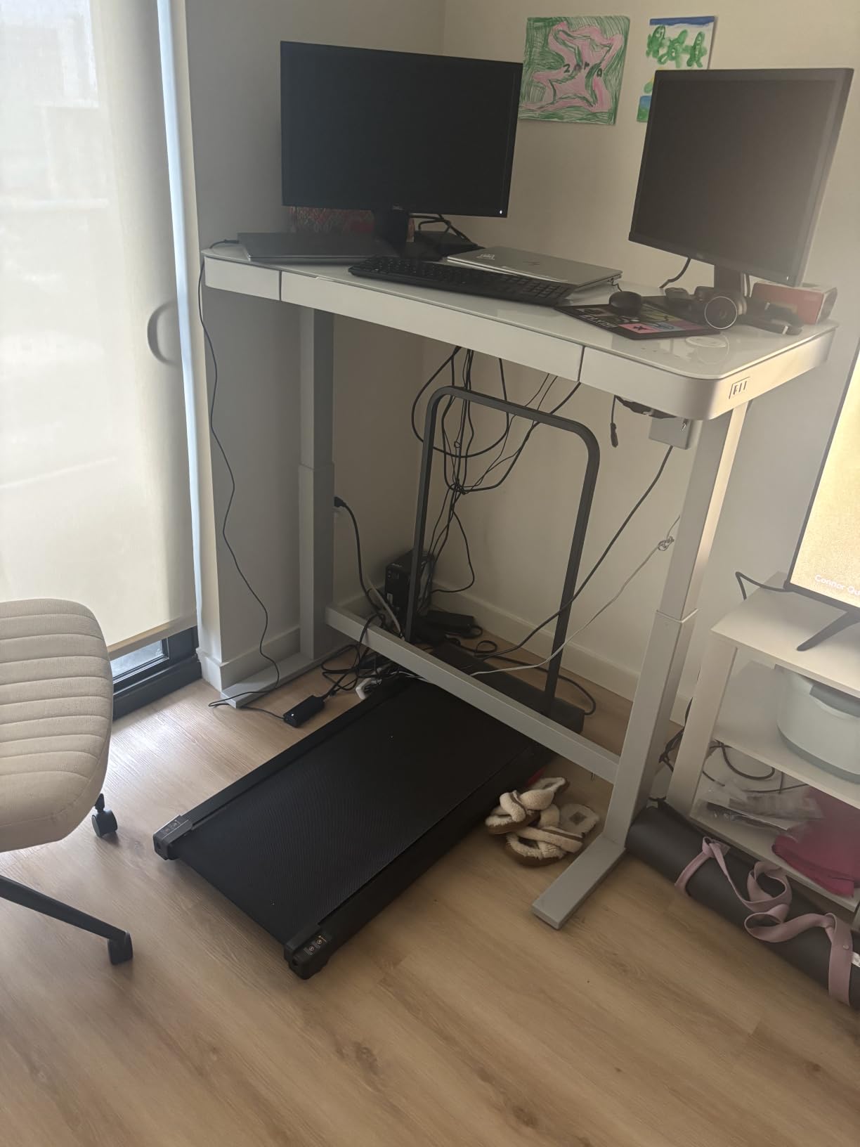 Walking Pad Treadmill for Home - Folding Treadmills with Handle Bar Portable Compact Fold up Indoor Foldable Handles Electric Walk Pads Small Spaces Mini Running Quiet Under Bed Office customer photo 1