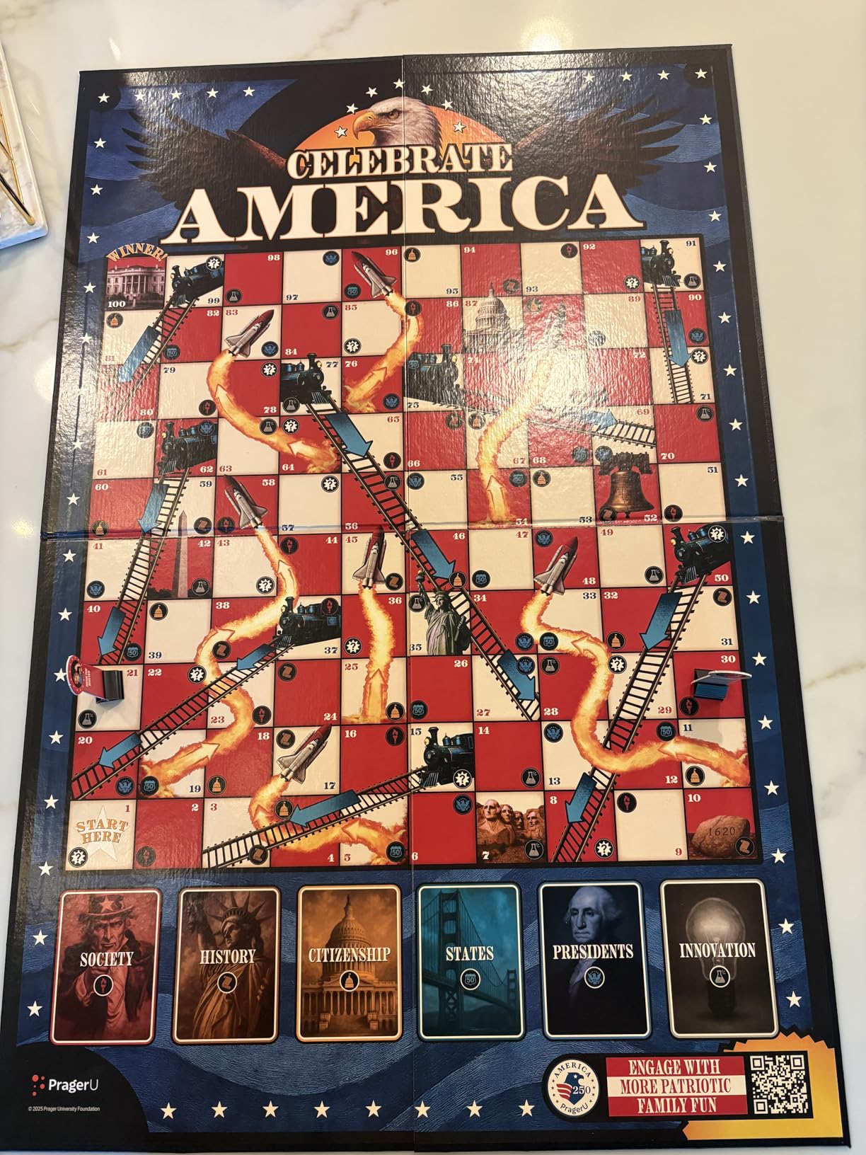 Celebrate America - Race to The White House Board Game, USA Trivia Game, America's 250th Anniversary Edition, Families & Kids 8+, 2+ Players, Made in America customer photo 1