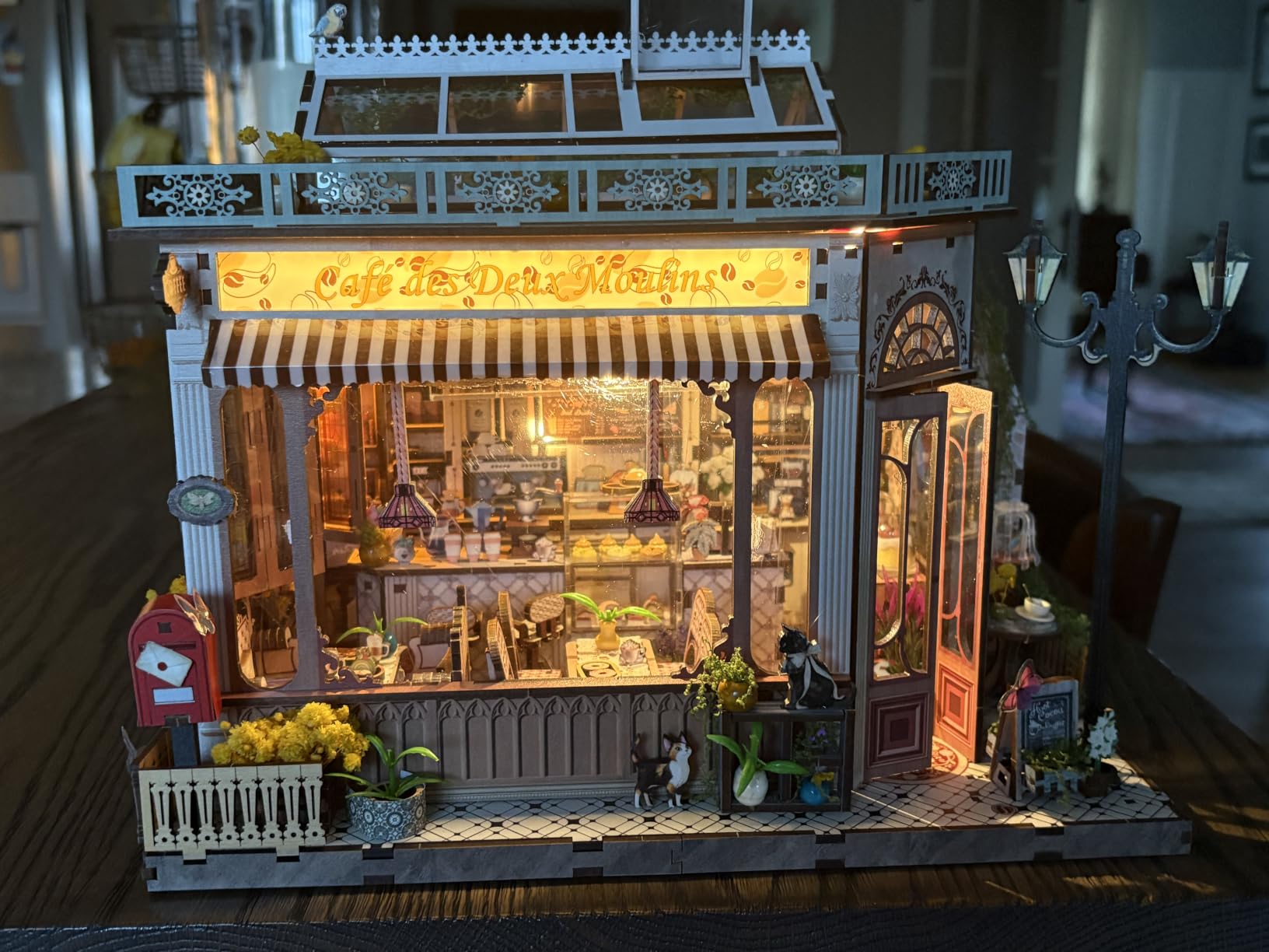 Book Nook Kit - DIY Miniature House Diorama Dollhouse Kit, Booknook Tiny House Bookshelf Decor 3D Wooden Puzzle, Gifts for Adults, Teens, and Family(Cafe des Deux Moulins) customer photo 1