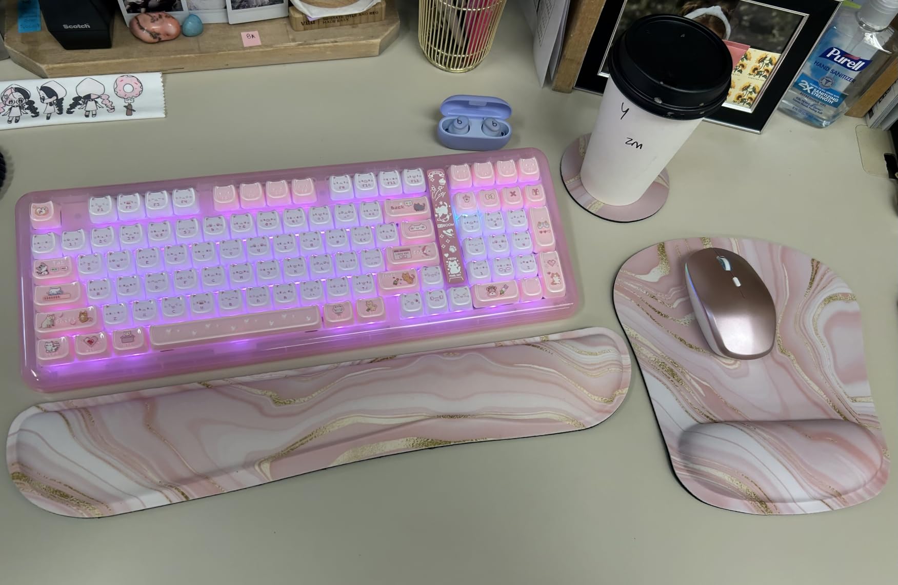 KiiBoom Phantom98 Lite 96% Wireless Mechanical Gaming Keyboard, VIA Programmable, Creamy Keyboard with Gasket, 8000mAh Battery, Hot Swap, RGB Backlits, NKRO for Win/Mac (Clear, Mossy Silent Switch) customer photo 1