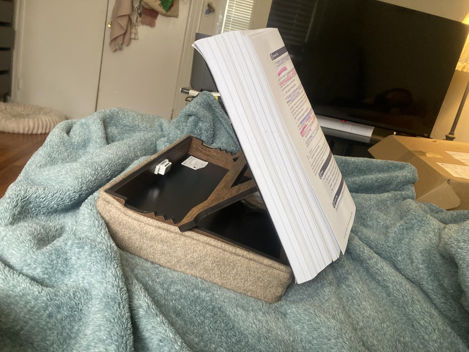 Book Stand for Reading in Bed with Storage - Book Holders for Reading Hands Free customer photo 1