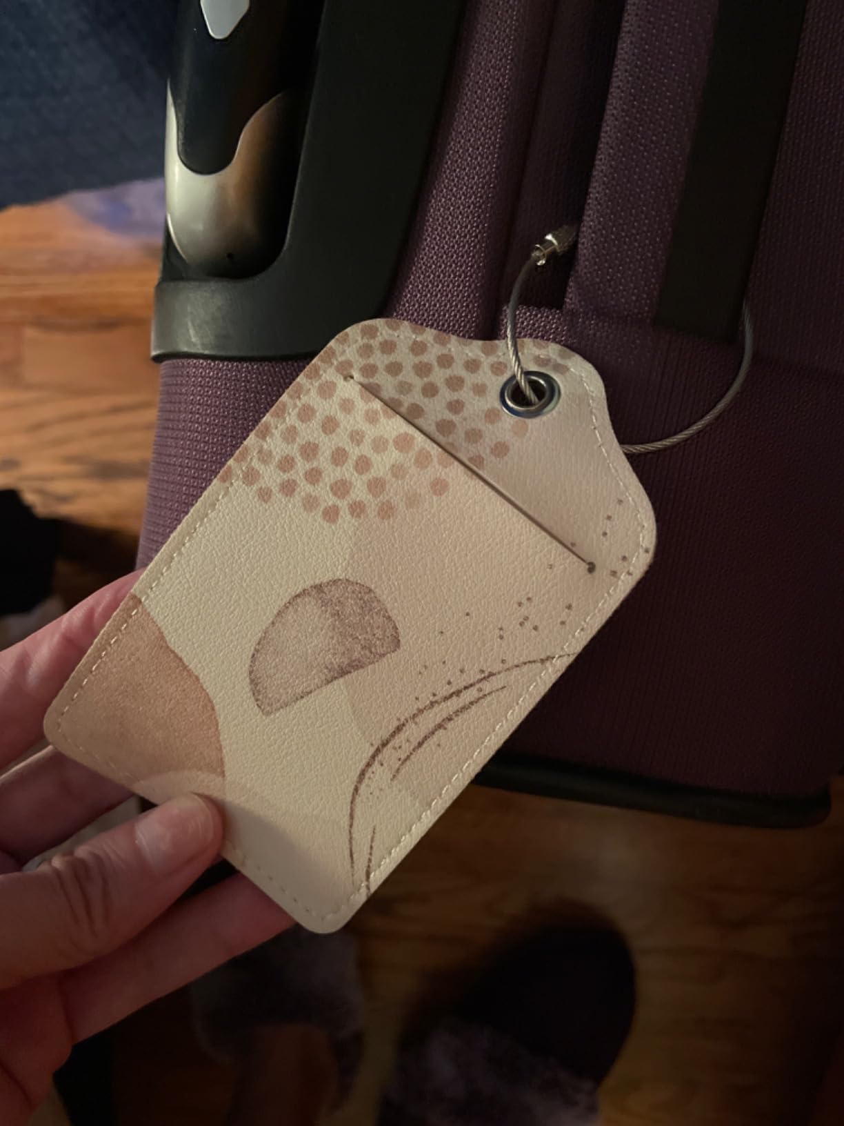 Rimilak 3 Pcs PU Leather Luggage Tags with Privacy Flap, Name ID Label | Travel Cruise Luggage Tag for Women Men Baggage Handbag School Bag Backpack, Book Cat customer photo 2