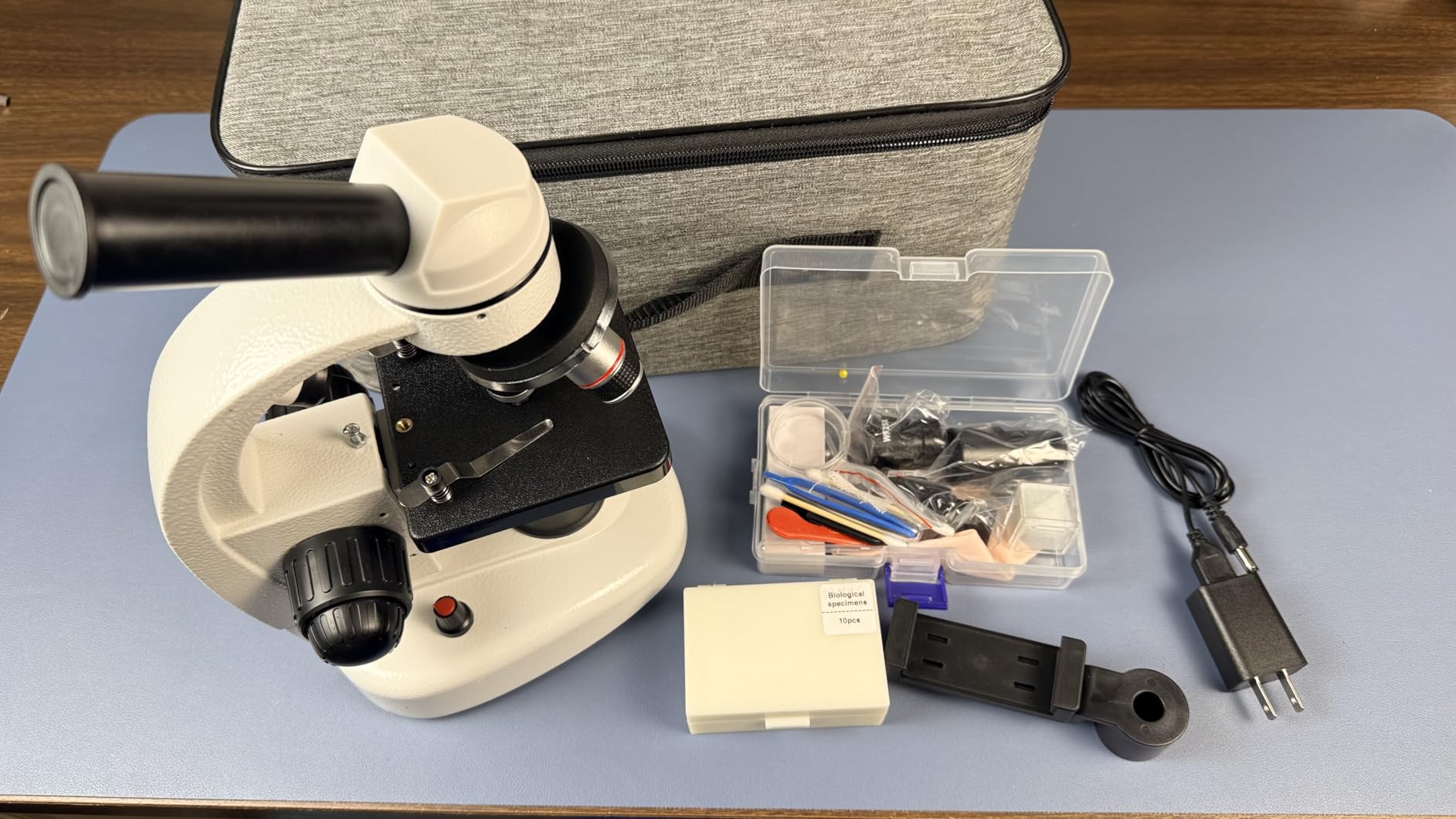 Compound Microscope WF10x and WF25x Eyepieces, Slides for Students, Home School Lab Microscope customer photo 2
