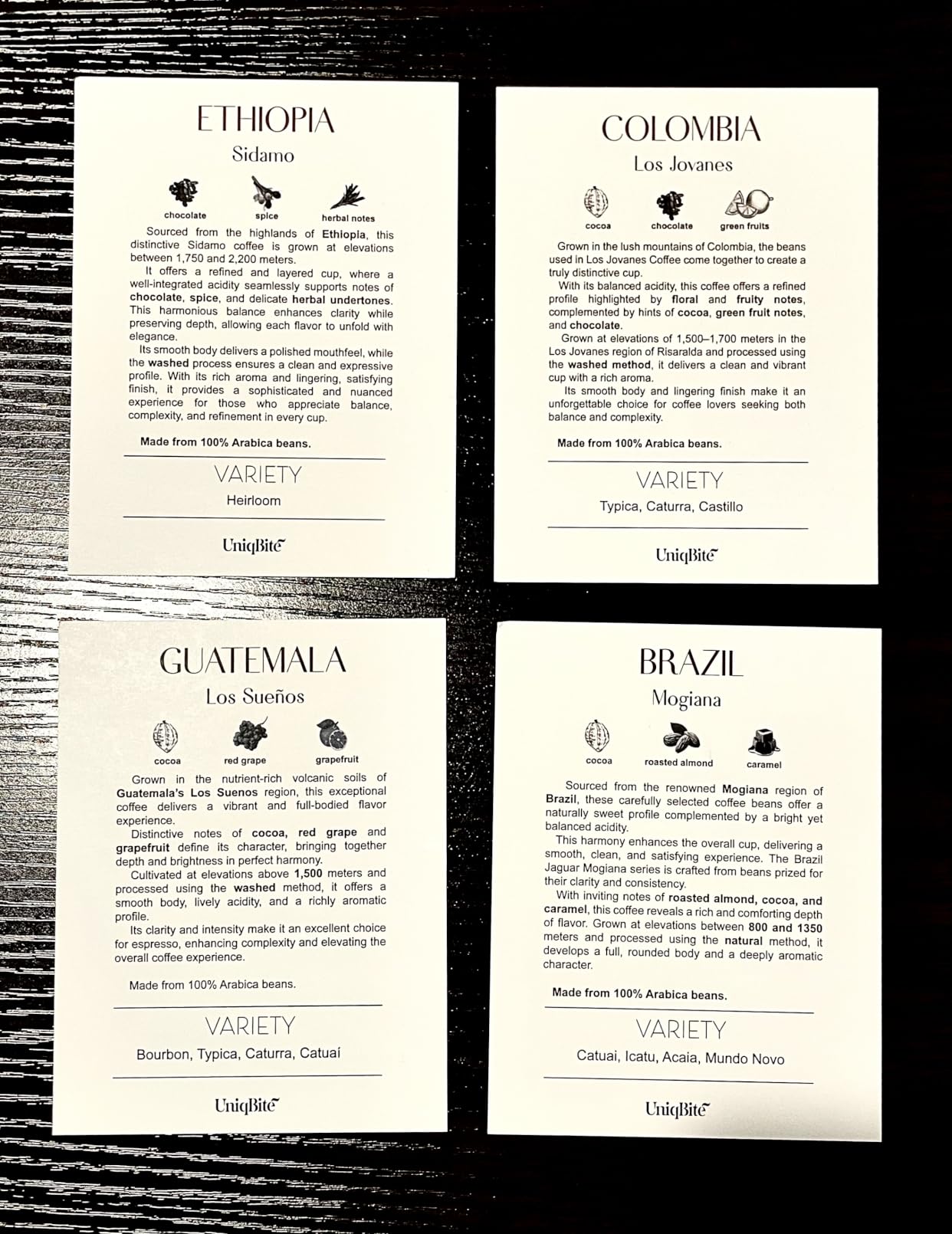 UNIQBITE Single Origin Coffee Gift Set, Whole Bean Arabica Coffee Sampler customer photo 2