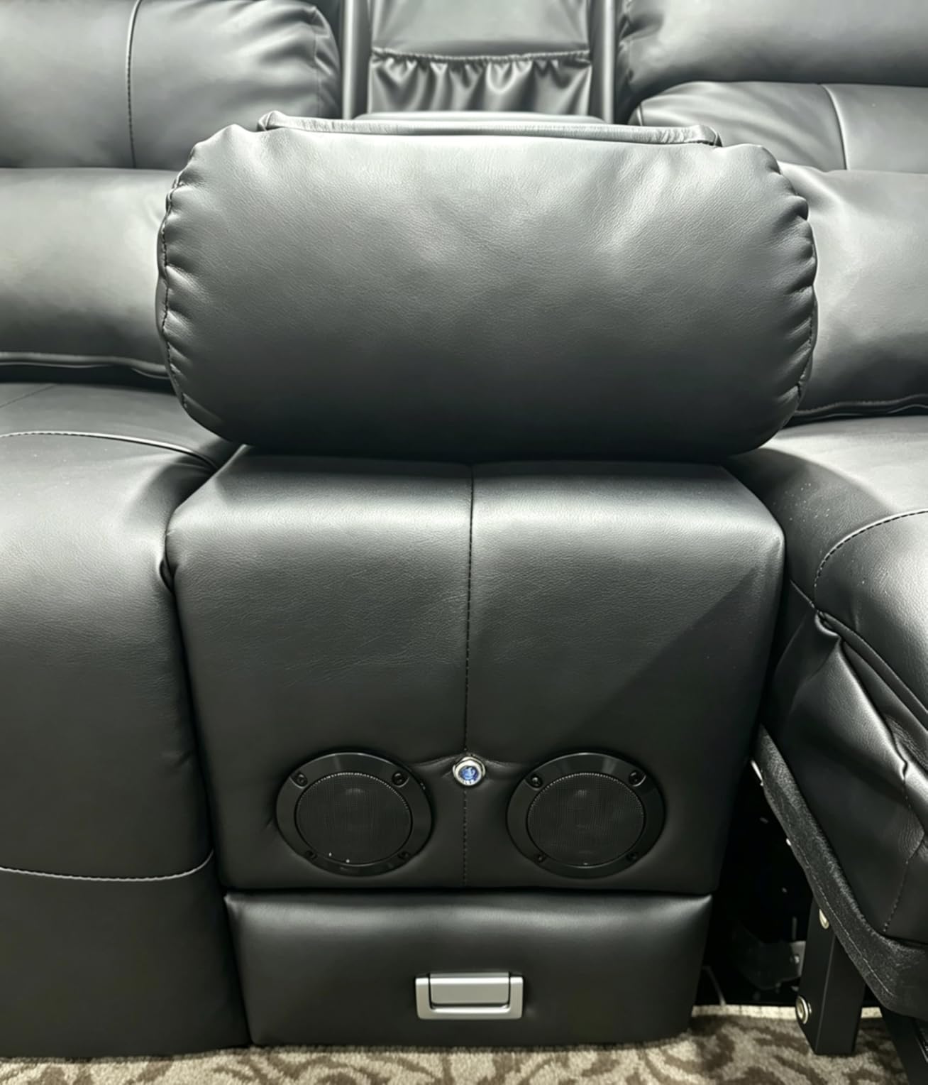 Home Theater Seating, Power Loveseat Recliner Sofa with Massage & Heat | Wall Hugger Reclining Loveseat with USB, RV Couch with LED Lights, Flip Backrest, Cup Holders for Movie Theater, Gaming Room customer photo 2