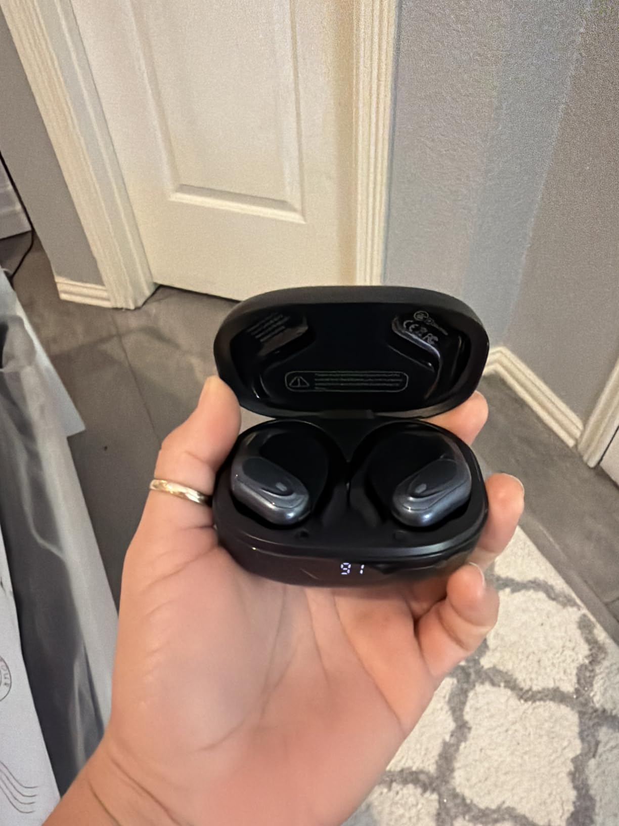HAOYUYAN Wireless Earbuds, Sports Bluetooth Headphones, Noise Canceling Ear Buds with 80hr Playtime, LED Power Display, IPX7 Waterproof Earphones for Gym/Workout customer photo 2