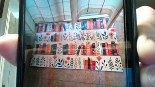 Bookshelf Indoor Door Mat, Botanical Library Shelf Non-Woven Fabric Doormat Dot Plastic Anti Slip Backing, Flower Rustic Decorative Entry Rug Gifts for Porch Kitchen, 17x29.5 Inch customer photo 1