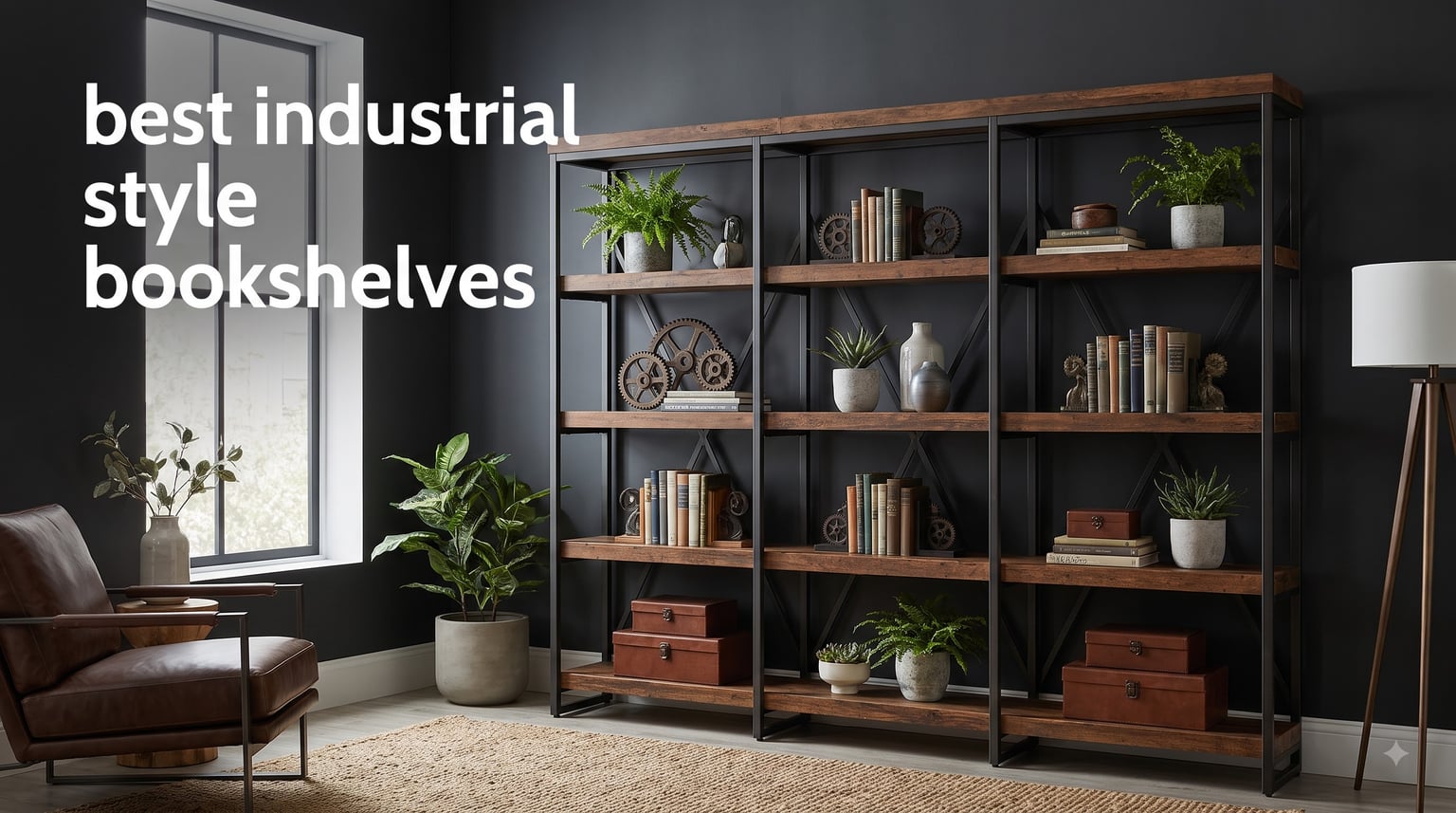 best industrial style bookshelves