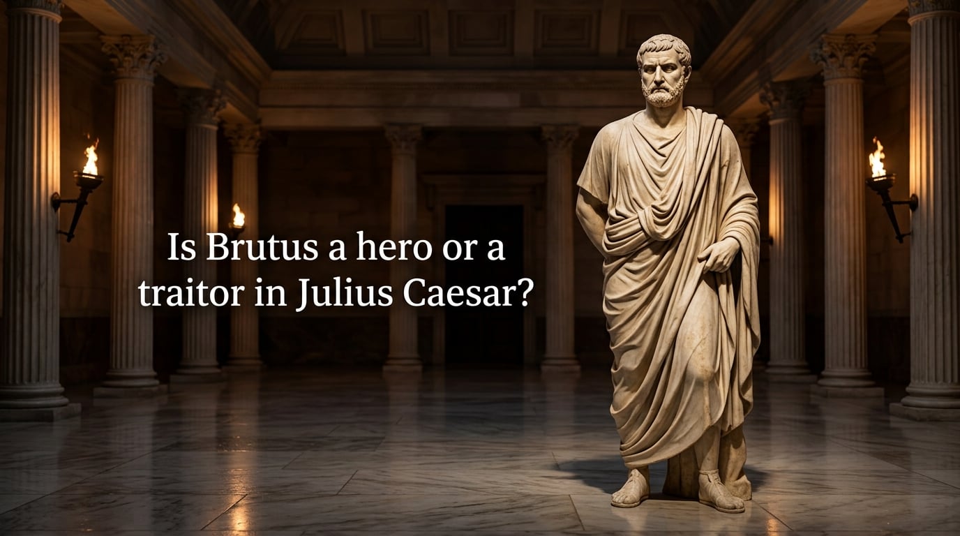 Is Brutus a hero or a traitor in Julius Caesar?