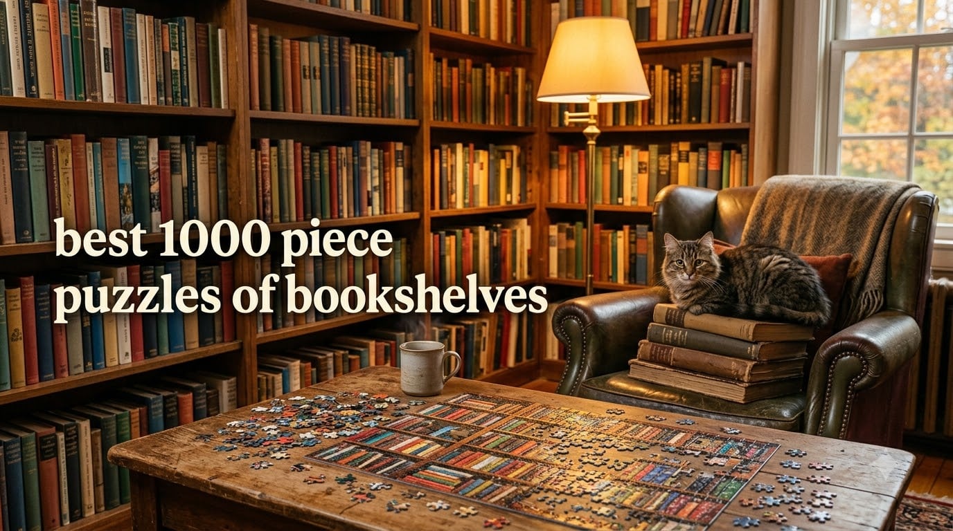 best 1000 piece puzzles of bookshelves