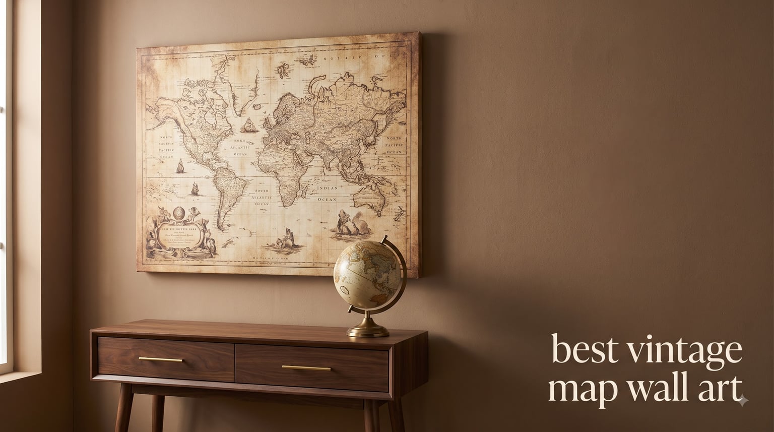 best vintage map wall art