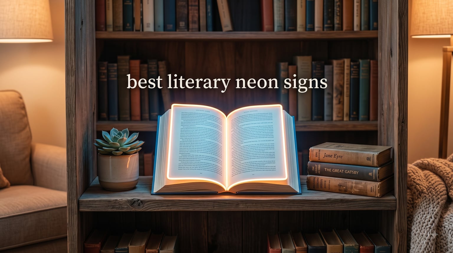 best literary neon signs