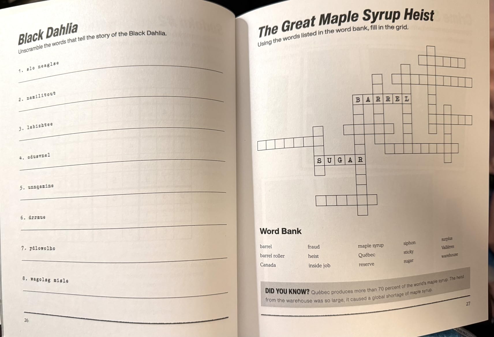 True Crime Trivia & Activity Book: Untangle the Secrets Behind History's Most Gripping Crimes customer photo 1