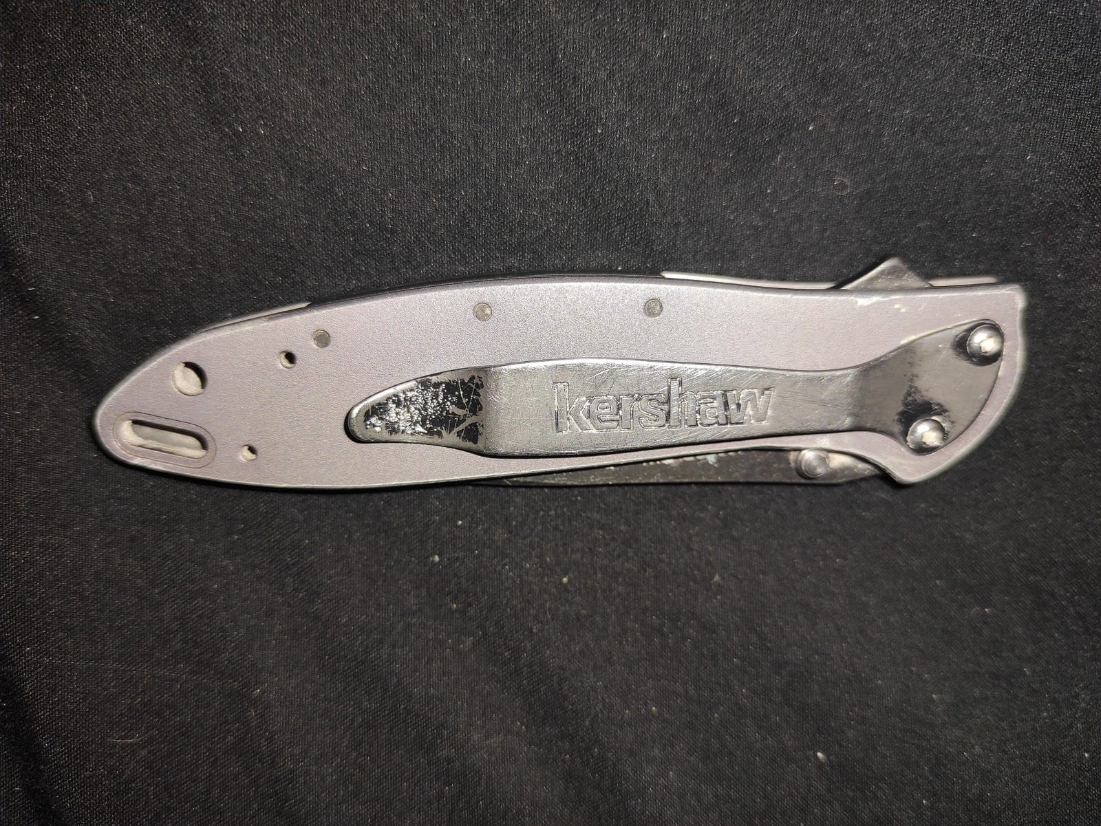 Kershaw Leek, BlackWash Pocket Knife (1660BLKW); 3 Sandvik 14C28N Steel Blade, 410 Stainless Steel Handle, BlackWash Finish, SpeedSafe Assisted Open, Frame and Tip Locks, Reversible Pocketclip; 3 OZ customer photo 1