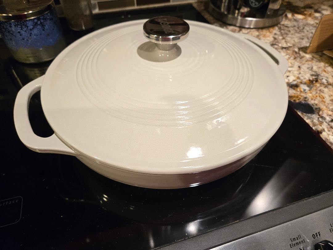 Lodge Essential Enamel Cast Iron Braiser, 3.6 Quart, Caribbean Blue customer photo 1