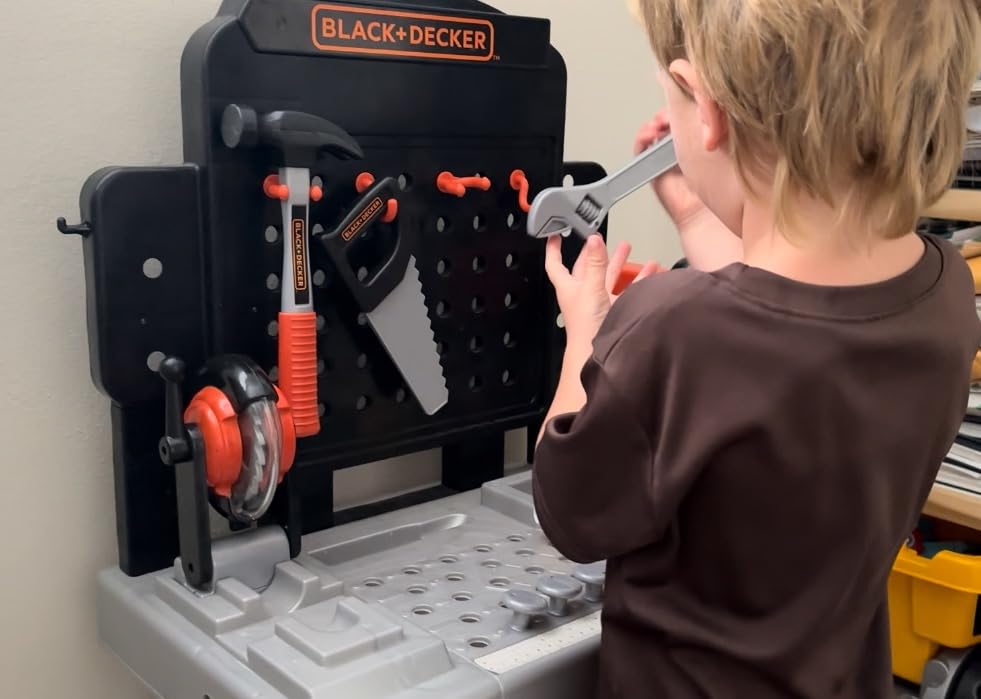 JAKKS Pacific Black+Decker Kids Workbench - Power Tools Workshop - Build Your Own Toy Tool Box - 75 Realistic Toy Tools and Accessories customer photo 1