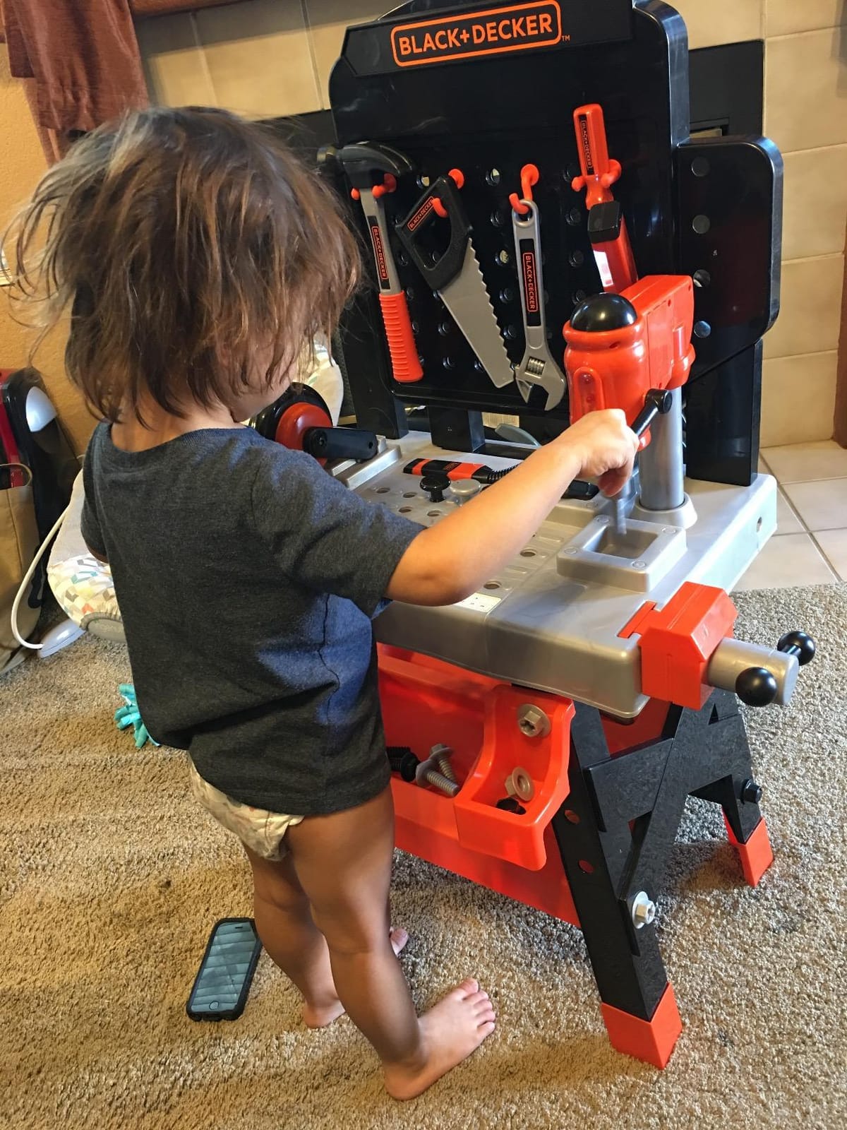 JAKKS Pacific Black+Decker Kids Workbench - Power Tools Workshop - Build Your Own Toy Tool Box - 75 Realistic Toy Tools and Accessories customer photo 2