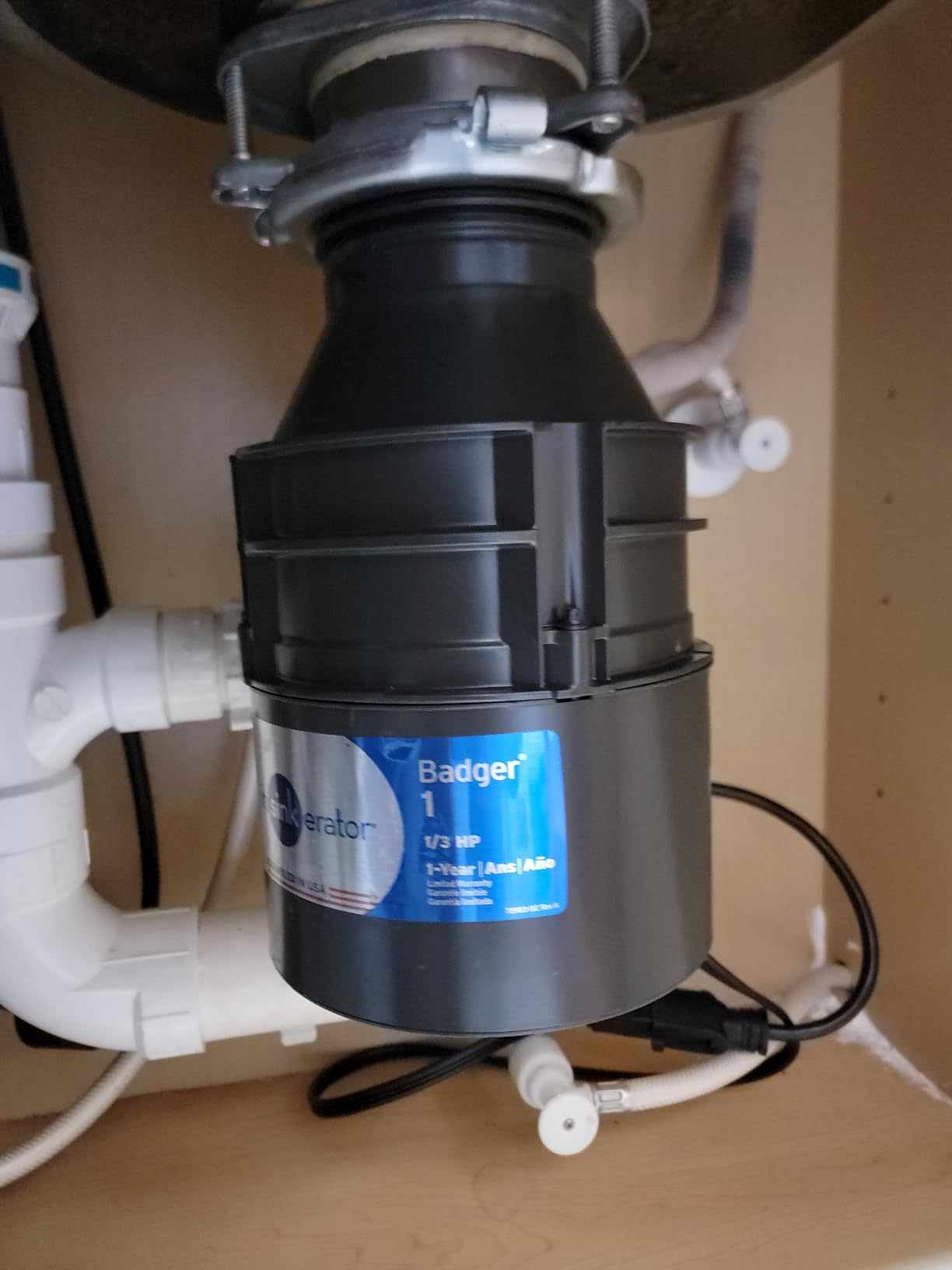 InSinkErator Badger 1 Garbage Disposal with Power Cord, Standard Series 1/3 HP Continuous Feed Food Waste Disposer, Badger 1 W/C customer photo 1
