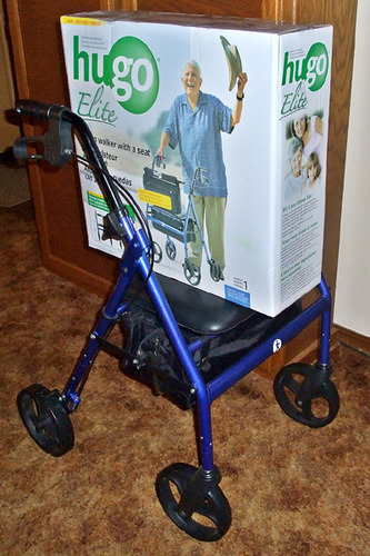 Drive Medical Hugo Elite Rollator Walker with Seat and Basket, Blue customer photo 1