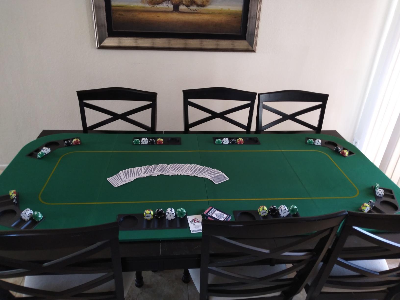 Trademark Poker Solid Wood Folding Poker Table Top, Green, 78.5” x 36” customer photo 2