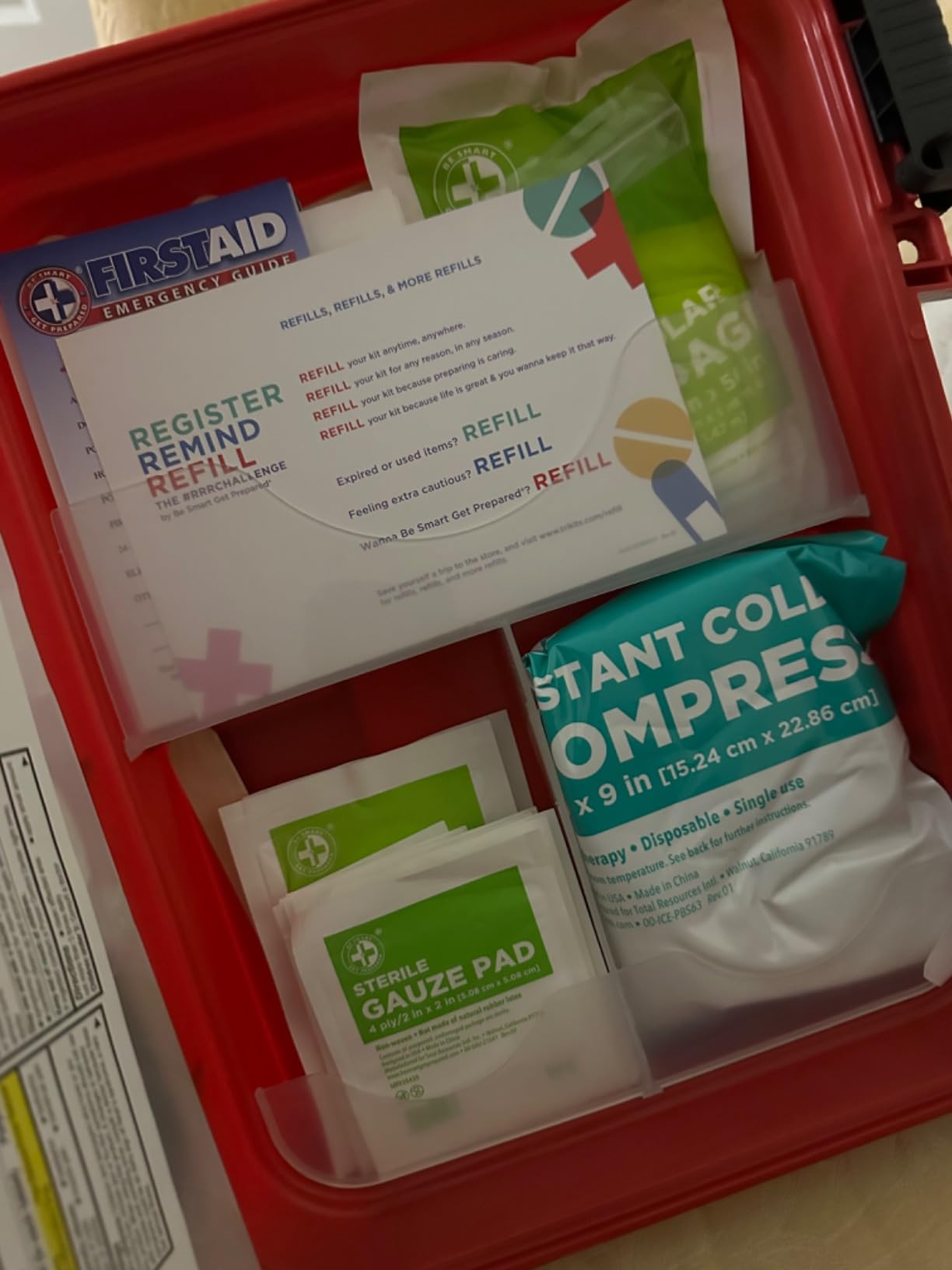 Be Smart Get Prepared First Aid Kit Hard Red Case 326 Pieces Exceeds OSHA and ANSI Guidelines 100 People - Office, Home, Car, School, Emergency, Survival, Camping, Hunting and Sports customer photo 2