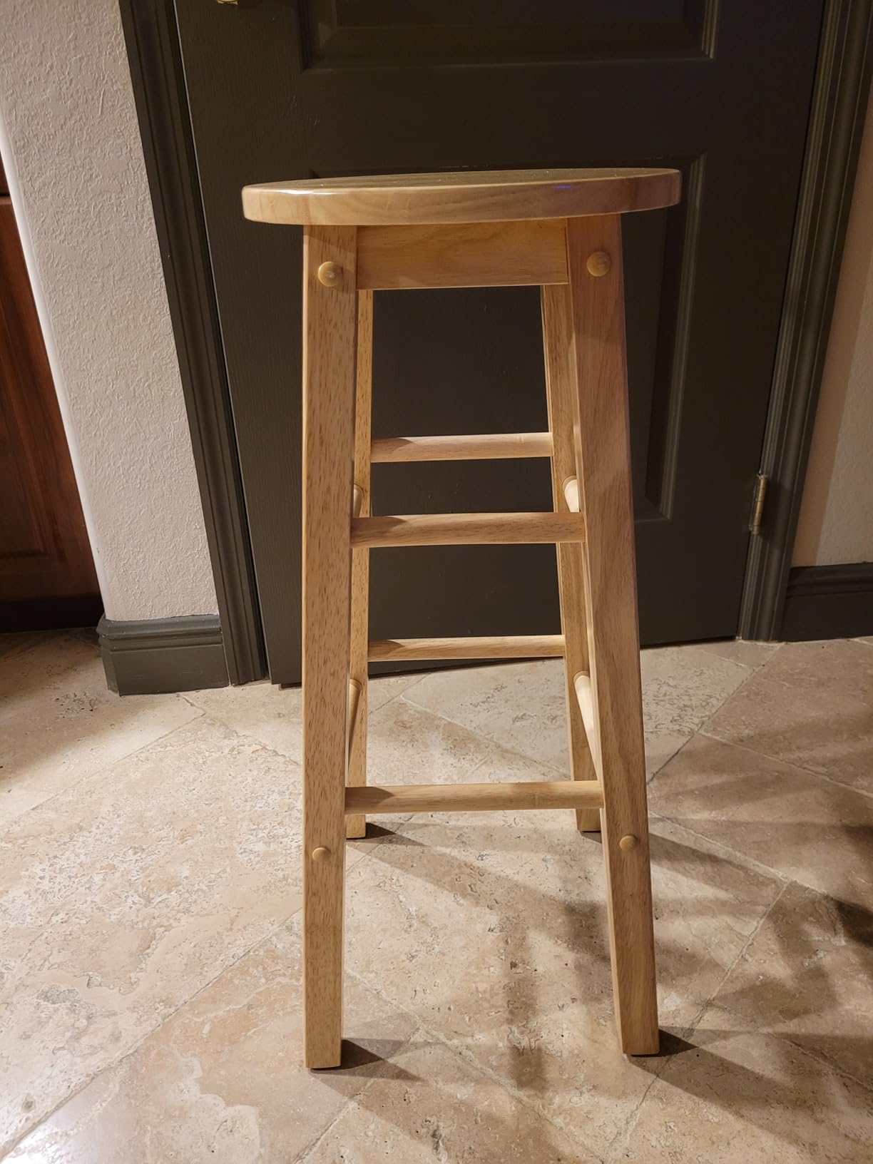 Linon Natural Barstool with Round Seat, 24-Inch customer photo 1
