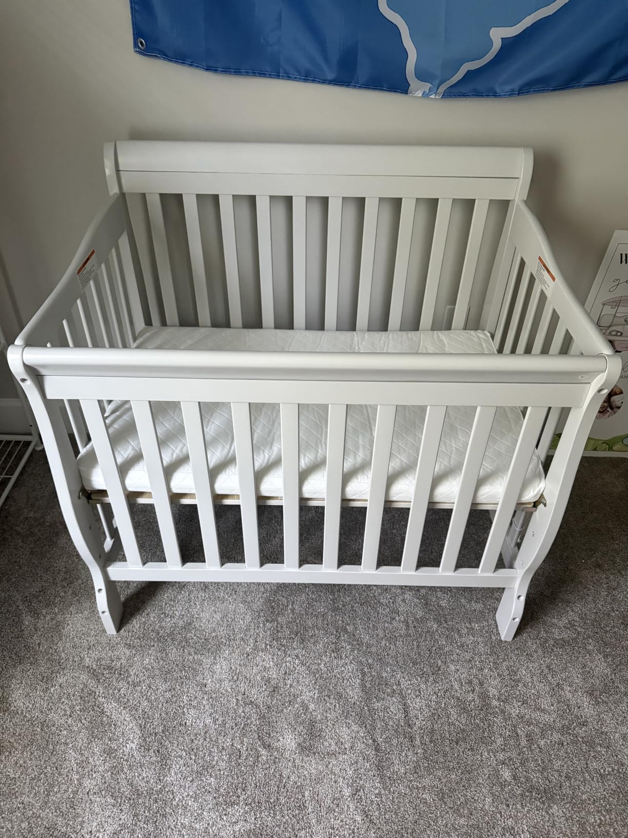 Dream On Me 4-in-1 Mini Baby Crib for Small Spaces, Aden, White customer photo 2