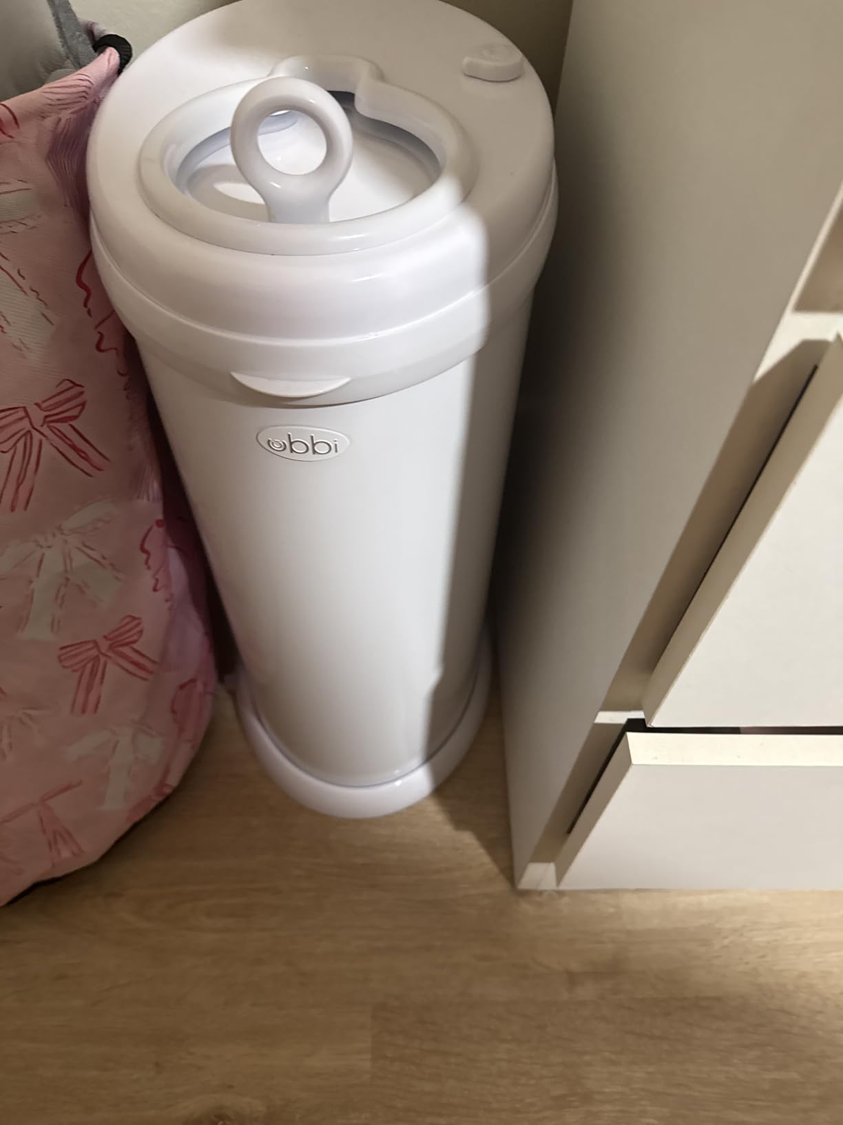 Ubbi Stainless Steel Diaper Pail, No Special Bags, Odor-Locking, White | Award-Winning Registry Must-Have, Childproof Safety Lid with Lock, Holds Up To 55 Newborn Diapers, Modern Nursery Essential customer photo 2