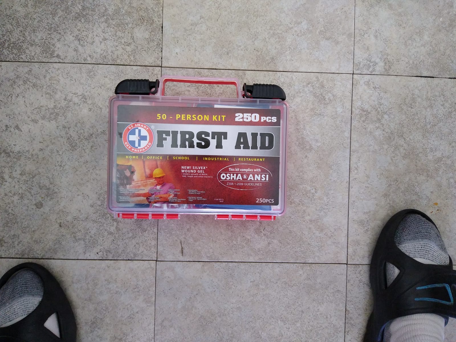 Be Smart Get Prepared OSHA/ANSI First Aid Kit - 50 Person, 250 Pieces - Designed for Home, Business, School, Industrial, and Restaurants - Compact & Portable customer photo 1